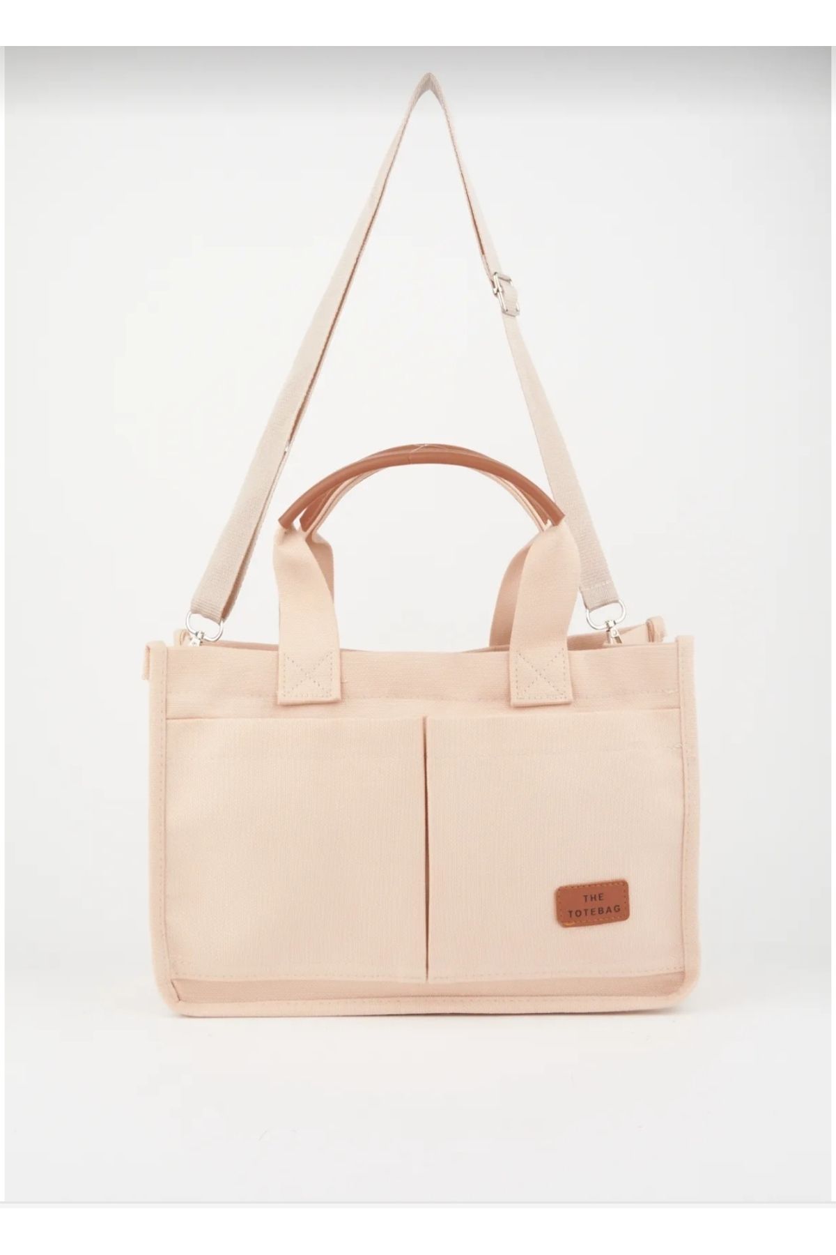Sheker Canvas tote bag zippered hand and shoulder bag with pocket
