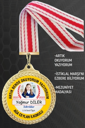 ONEF Kişiye Özel Madalya 10 Adet -madalyon Okullar Yarışmalar Spor Musabakaları