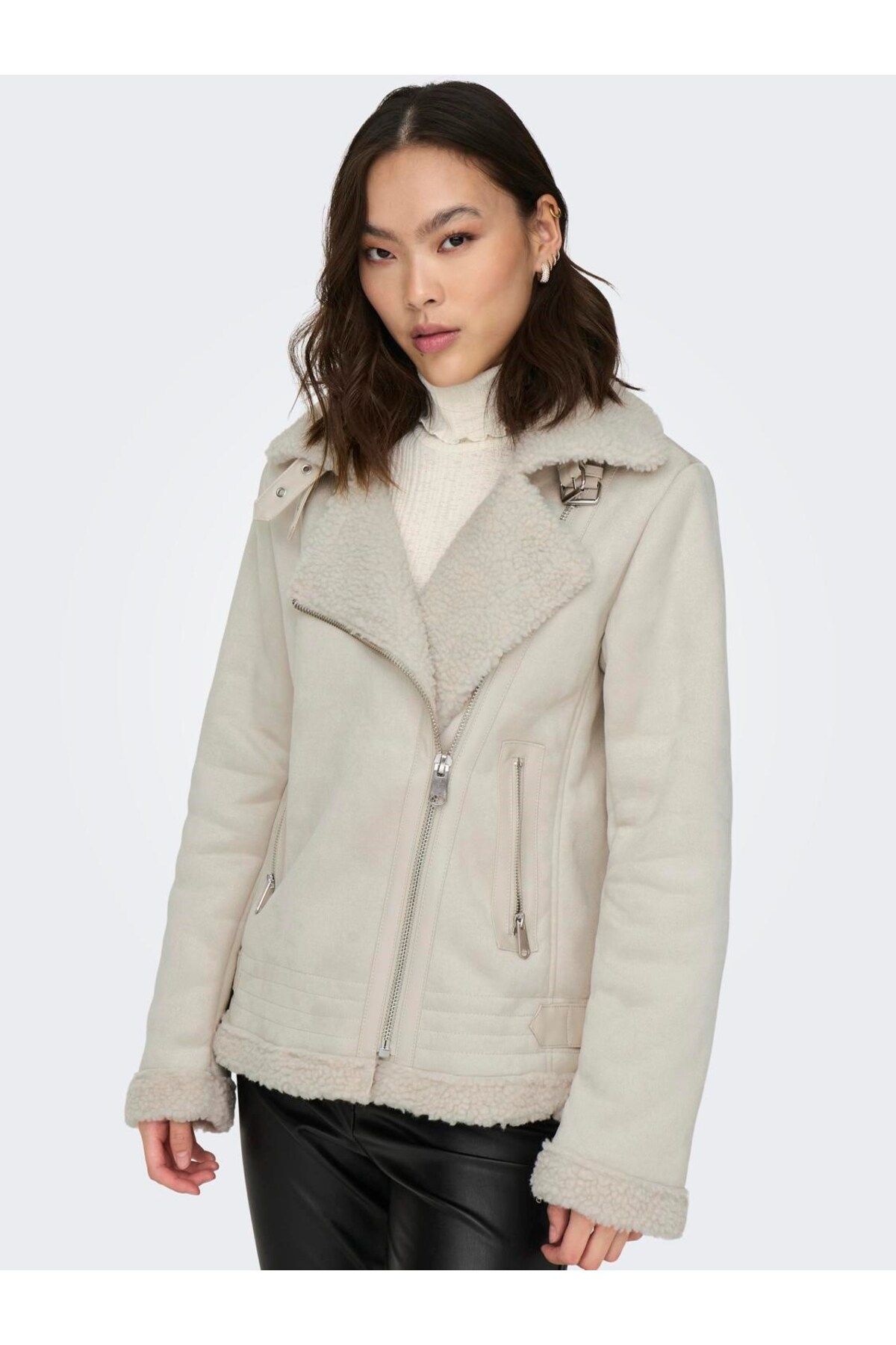Only Jacket Collar Stone Women s Suede Coat 15304775 Trendyol