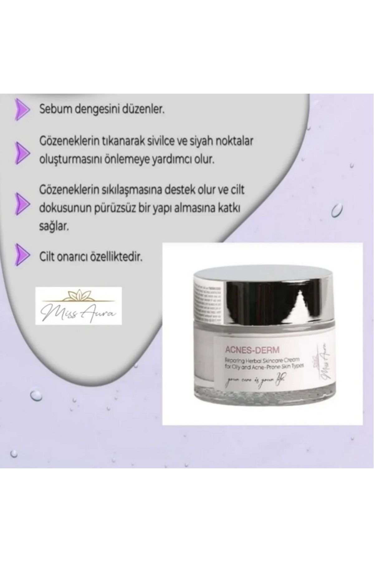 Miss Aura-Skin Care Mask Effective Against Acne and Blackhead Formation-Acnes-Derm, 50ml 2