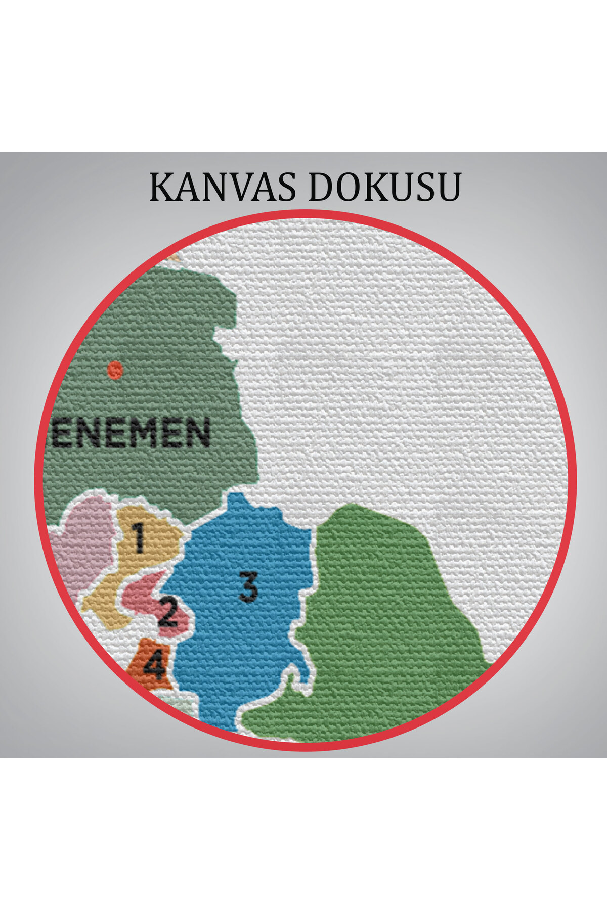 İzmir İli ve İlçeler Haritası Dekoratif Kanvas Tablo 1368 görsel 6