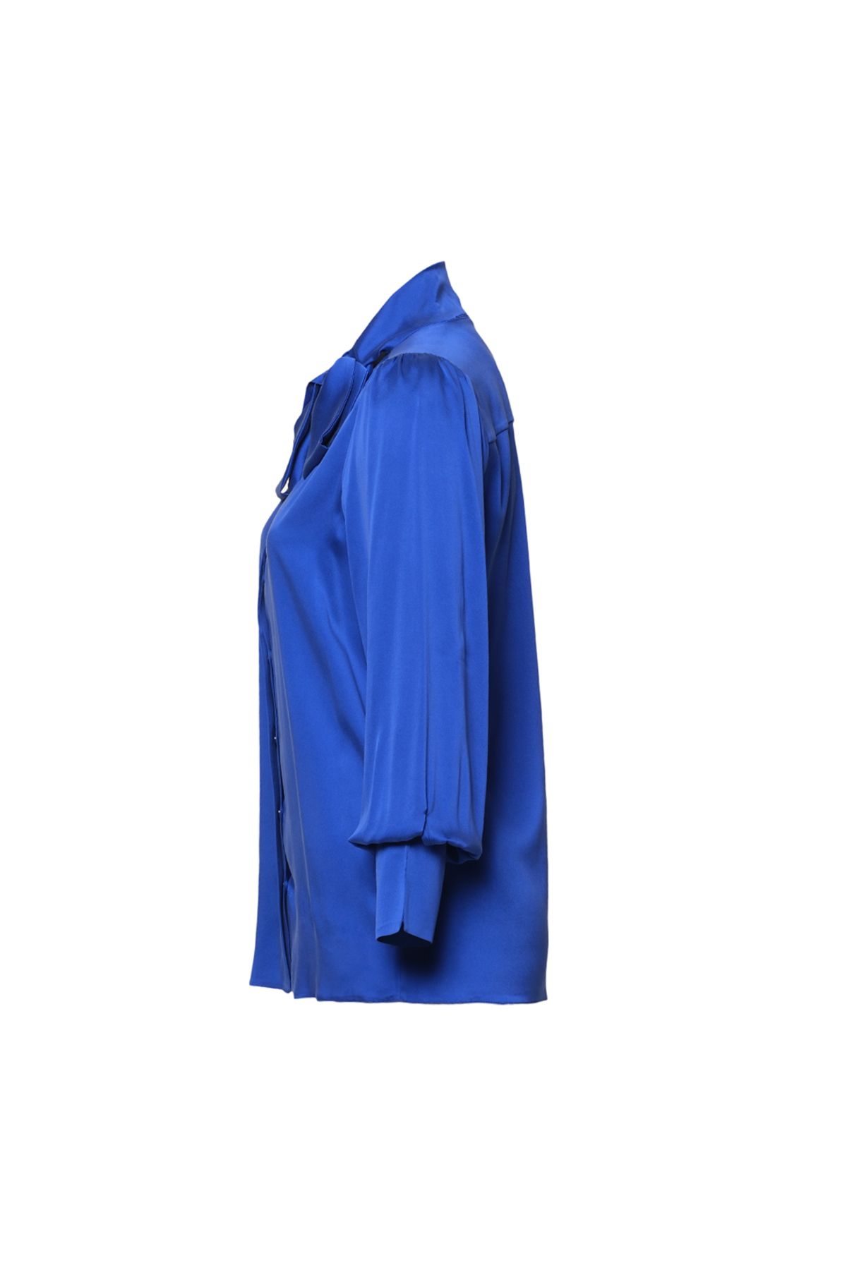 Silk and Cashmere-Blue Pure Silk Cecilia Women's Shirt 3