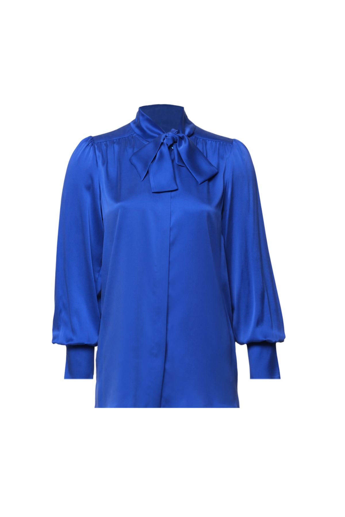 Silk and Cashmere-Blue Pure Silk Cecilia Women's Shirt 1