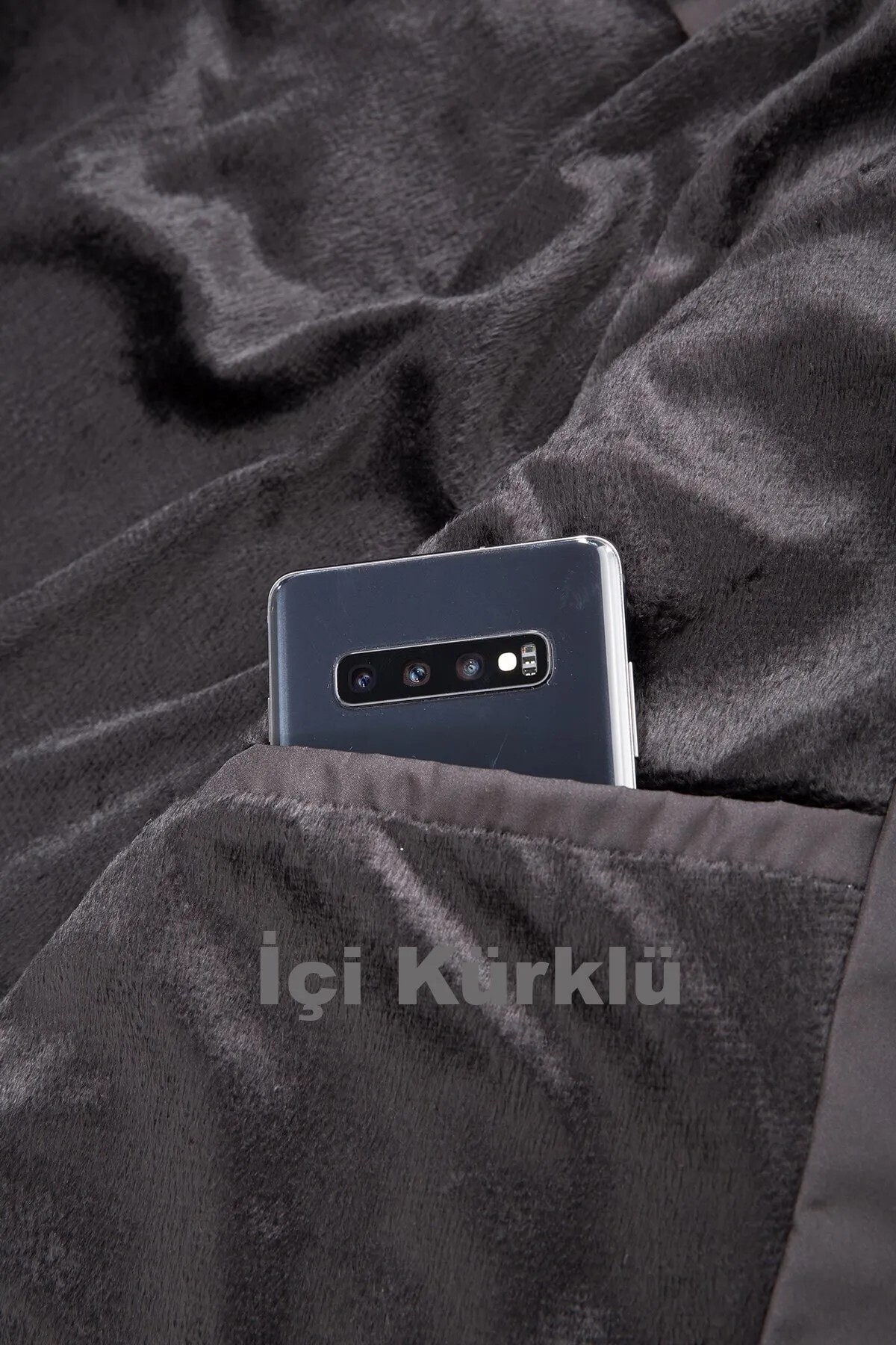 Erkek Siyah Su Ve Rüzgar Geçirmez Iç Cepli Kürklü Siyah Softshell Erkek Mont — مشکی DovreSoft01 — تصویر 4 از 6