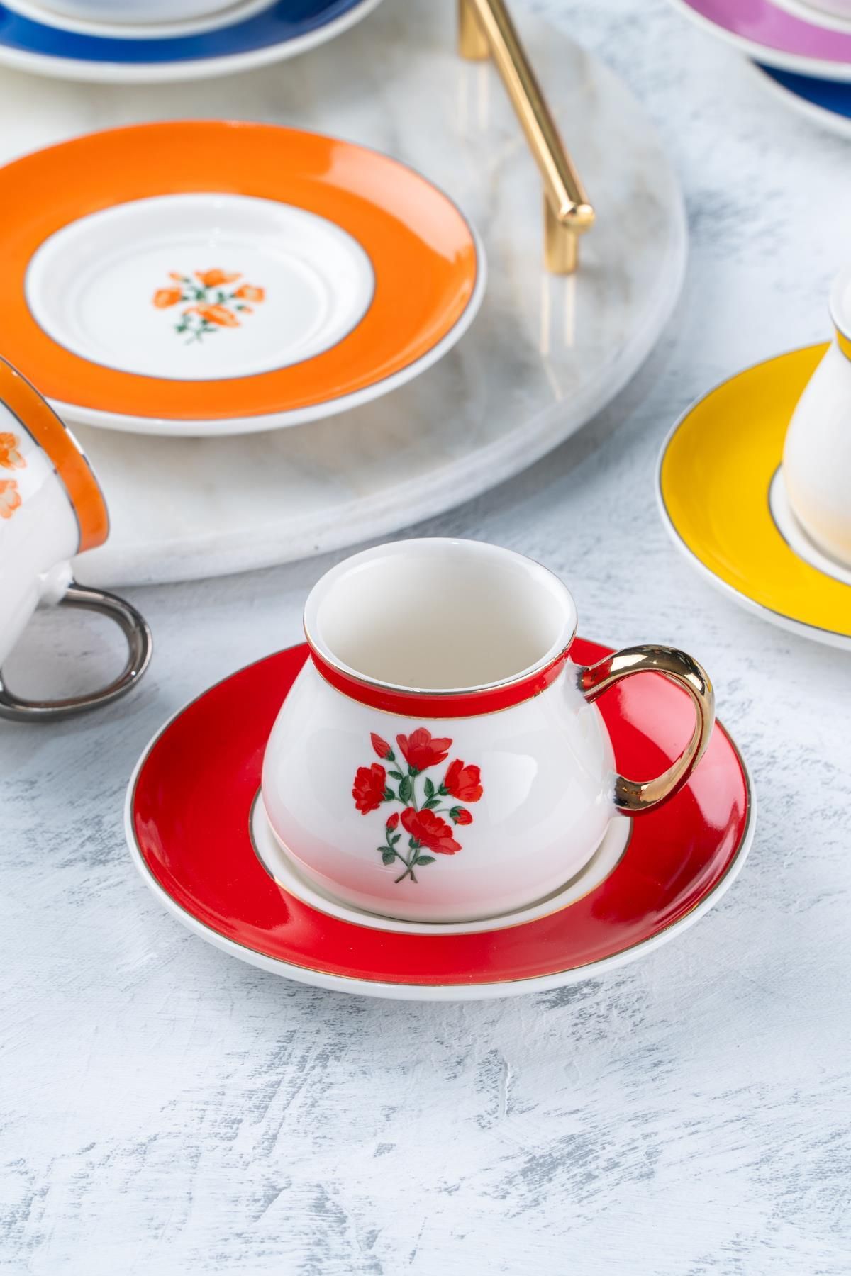 Acar Celeste 6 Kişilik Kahve Fincanı Takımı - 90 ml