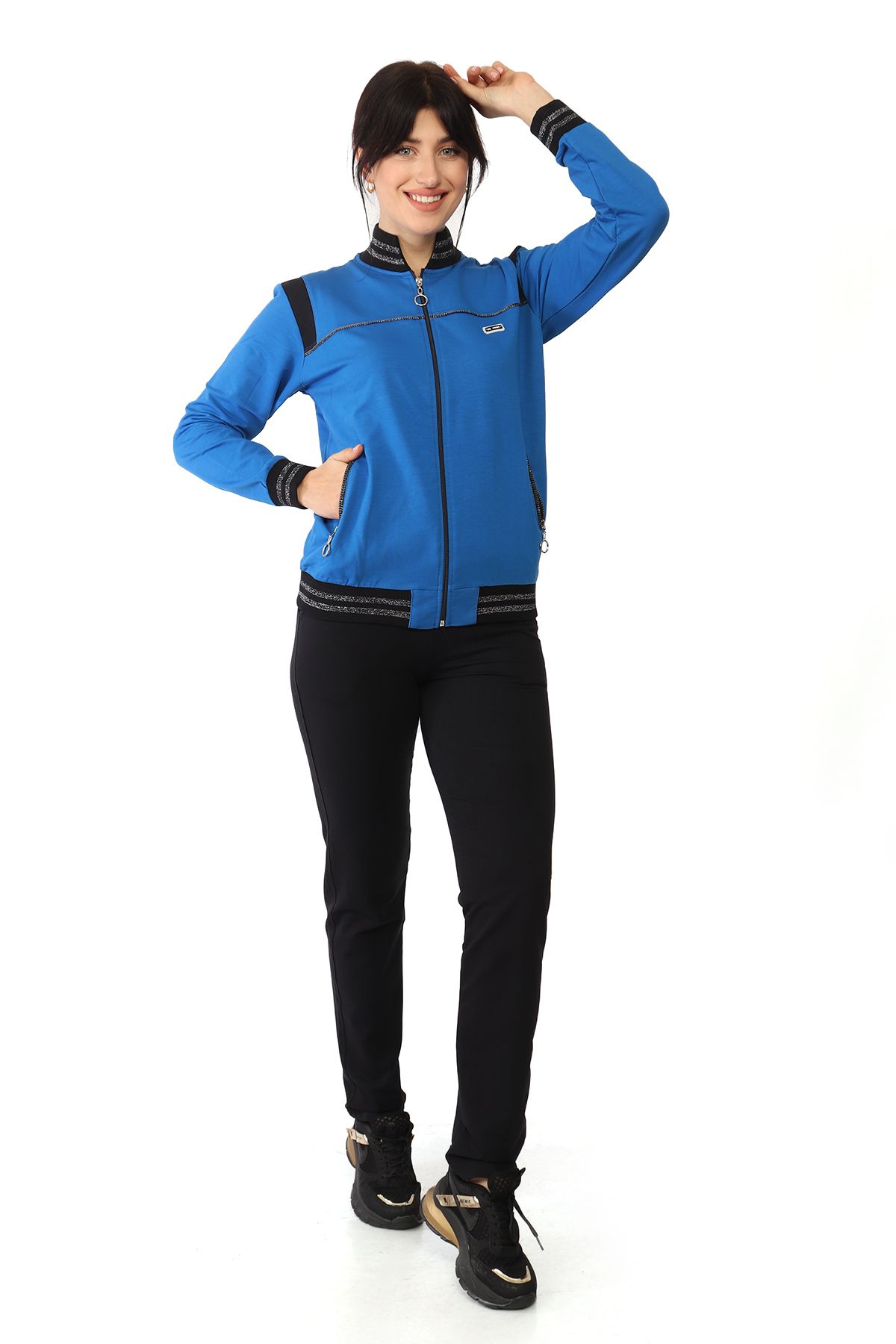 Blue and shop black sweatsuit