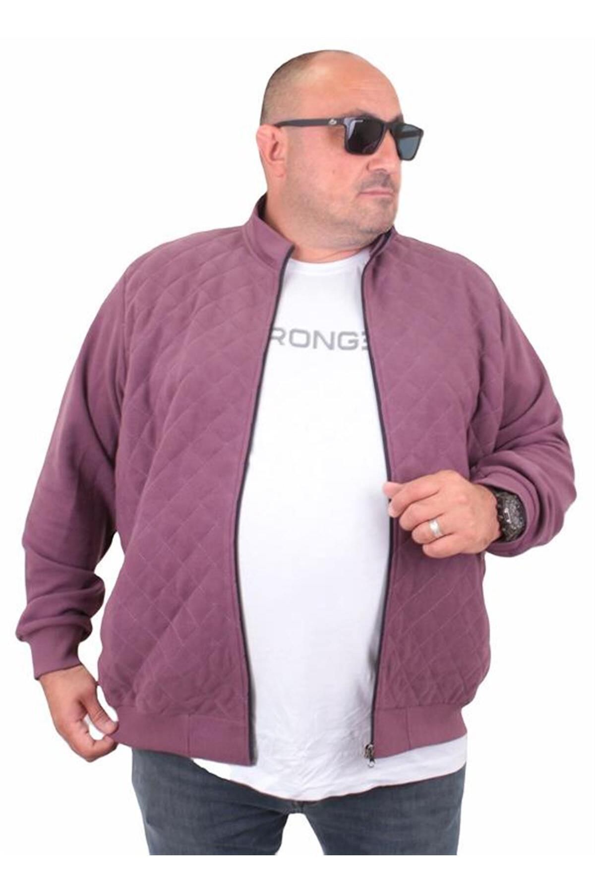 Starbattal-Large Size Zippered Cardigan Diamond 23281 Purple 2