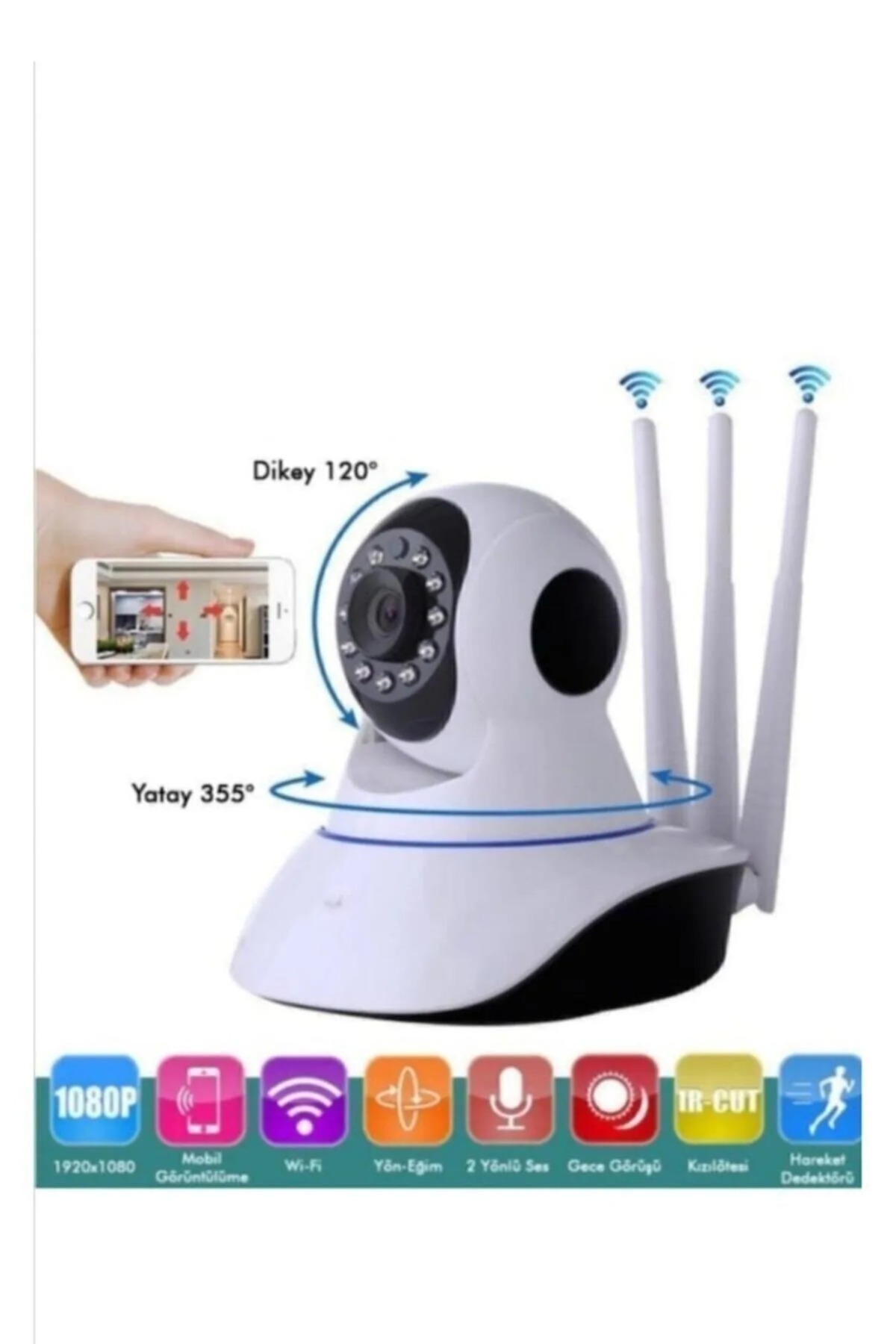 Enshall Technology Gece Görüşlü Kablosuz Bebek Izleme Kamerası Wifi Ip Kamera fotoğrafı 5 (önizleme)