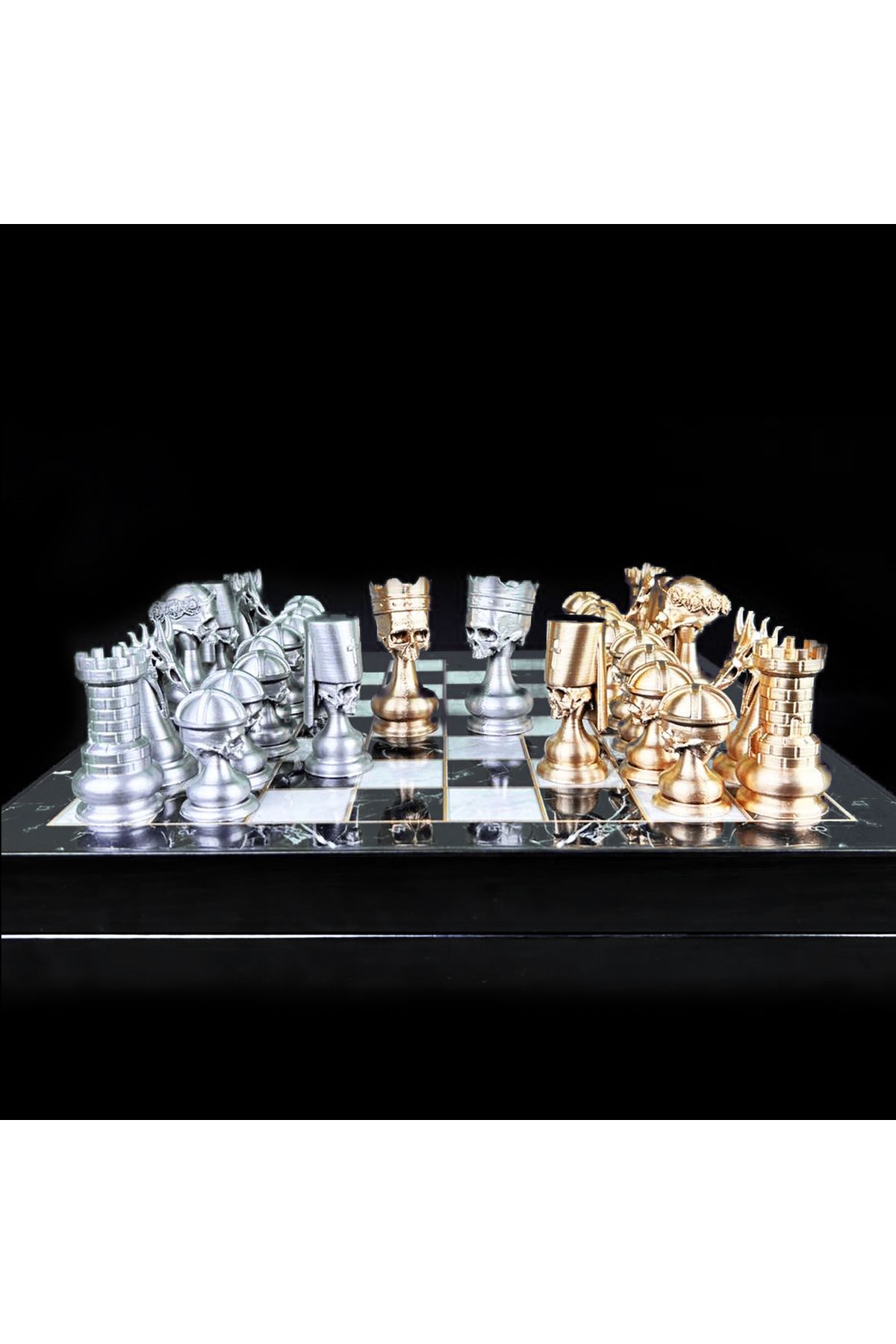 Fume Design-Skull Characters Chess Set - 36 X 36 Cm with Chessboard with Storage 4