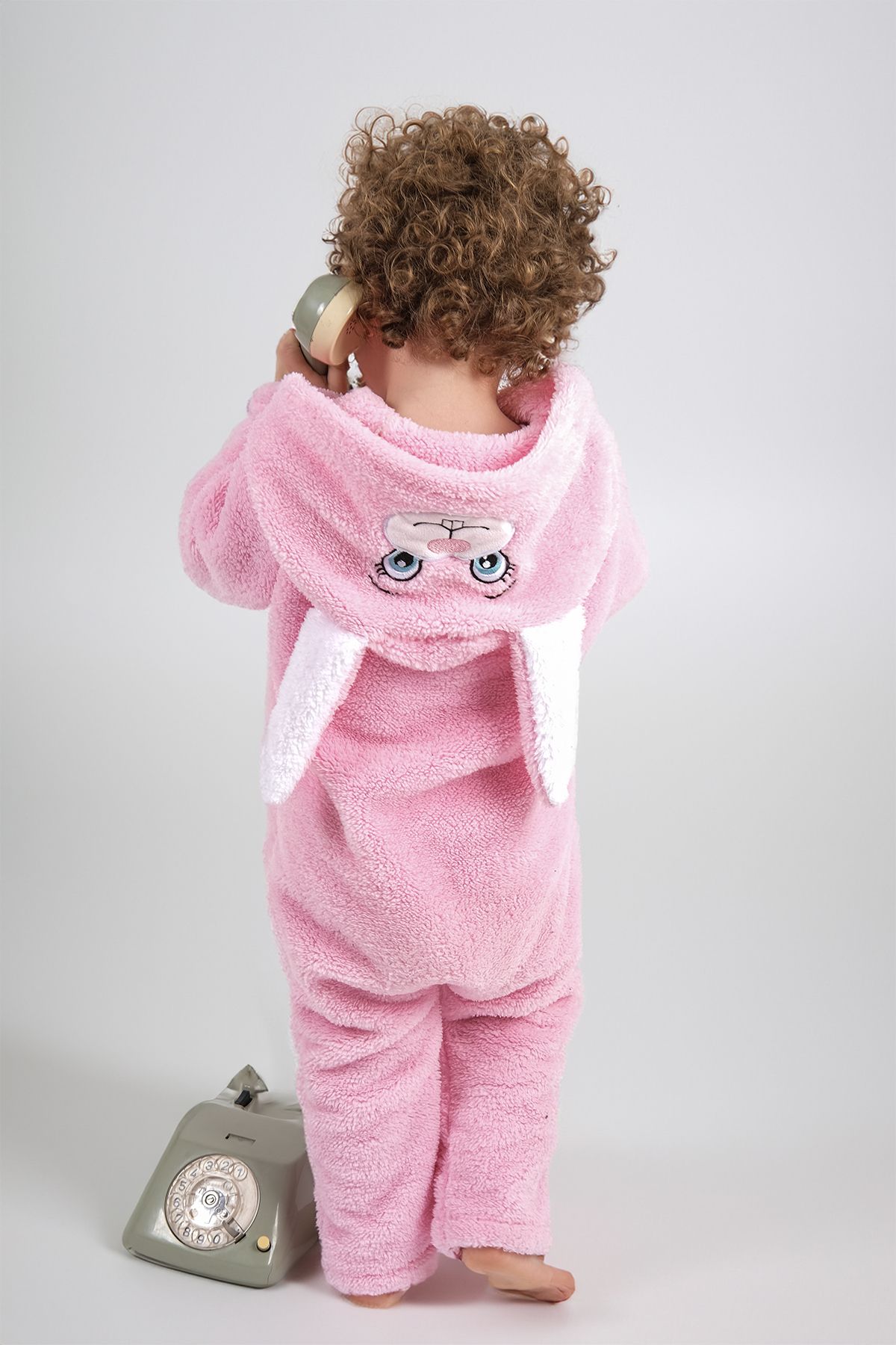 Welsoft Tavşan Peluş Unisex Fermuarlı Kışlık Bebek Uyku Tulumu Çocuk Tulumu Çocuk Kostümü