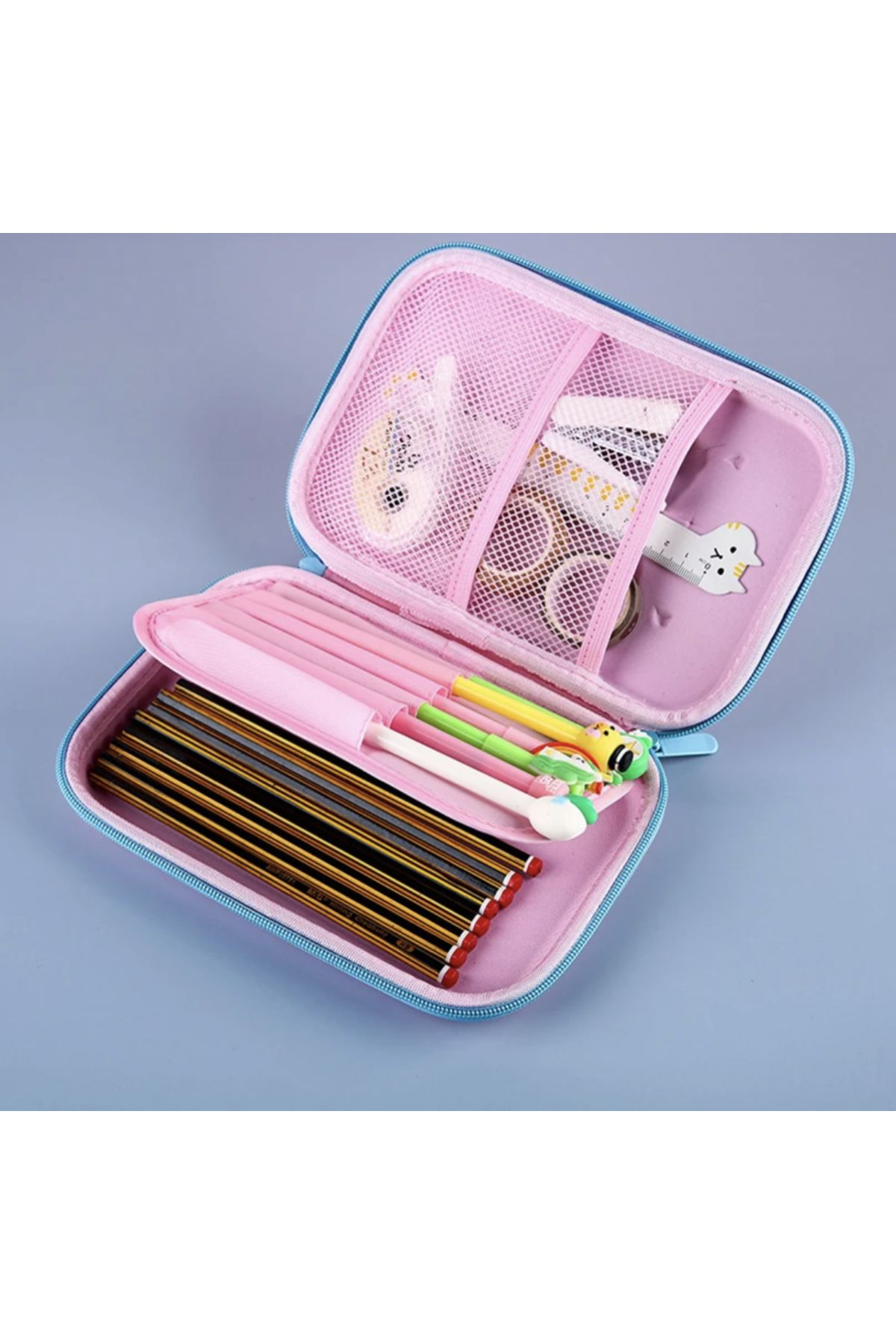 Petityu-Shiny Glitter Unicorn large rectangular pencil case 2