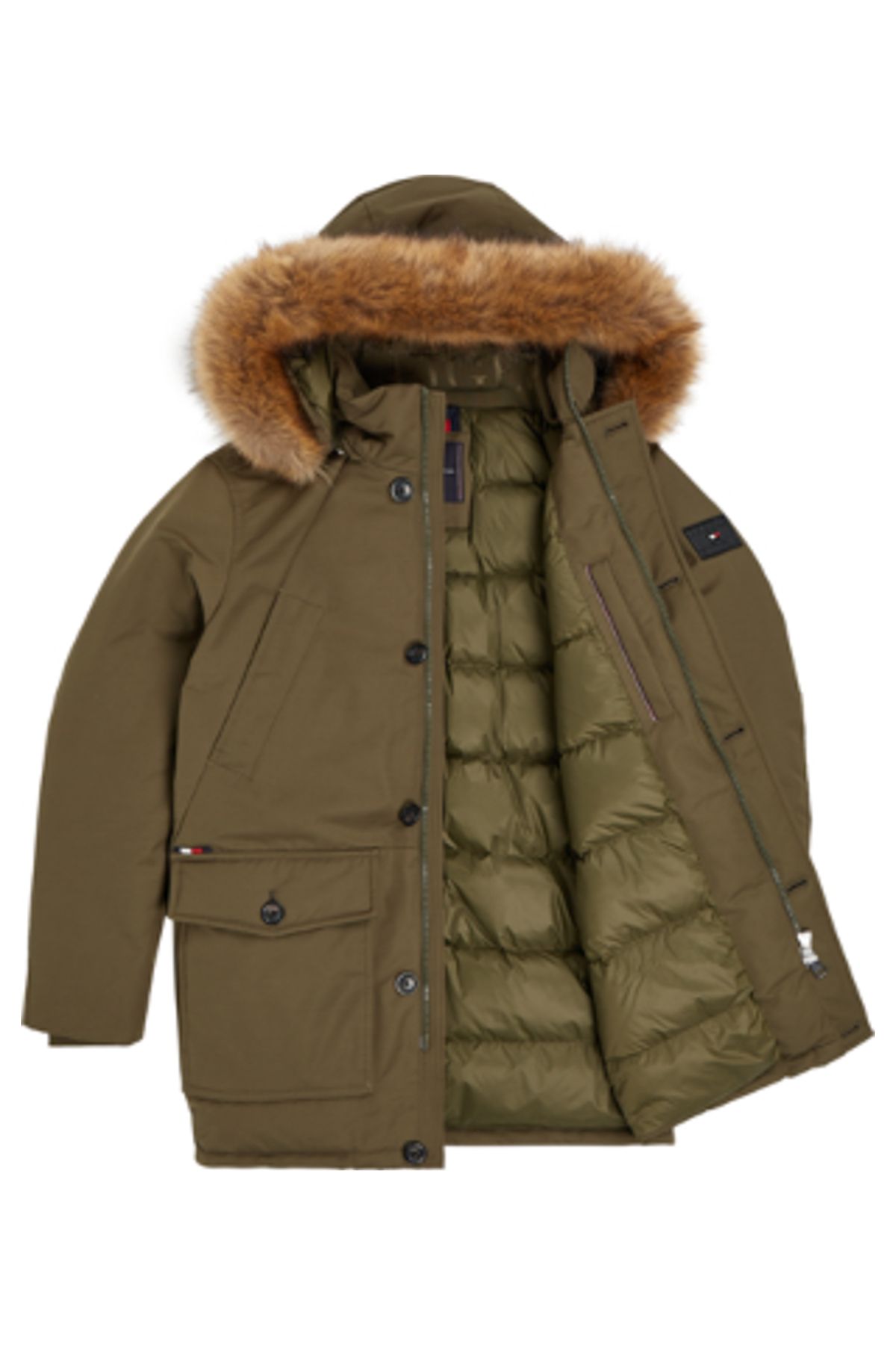 Tommy hilfiger khaki coat top