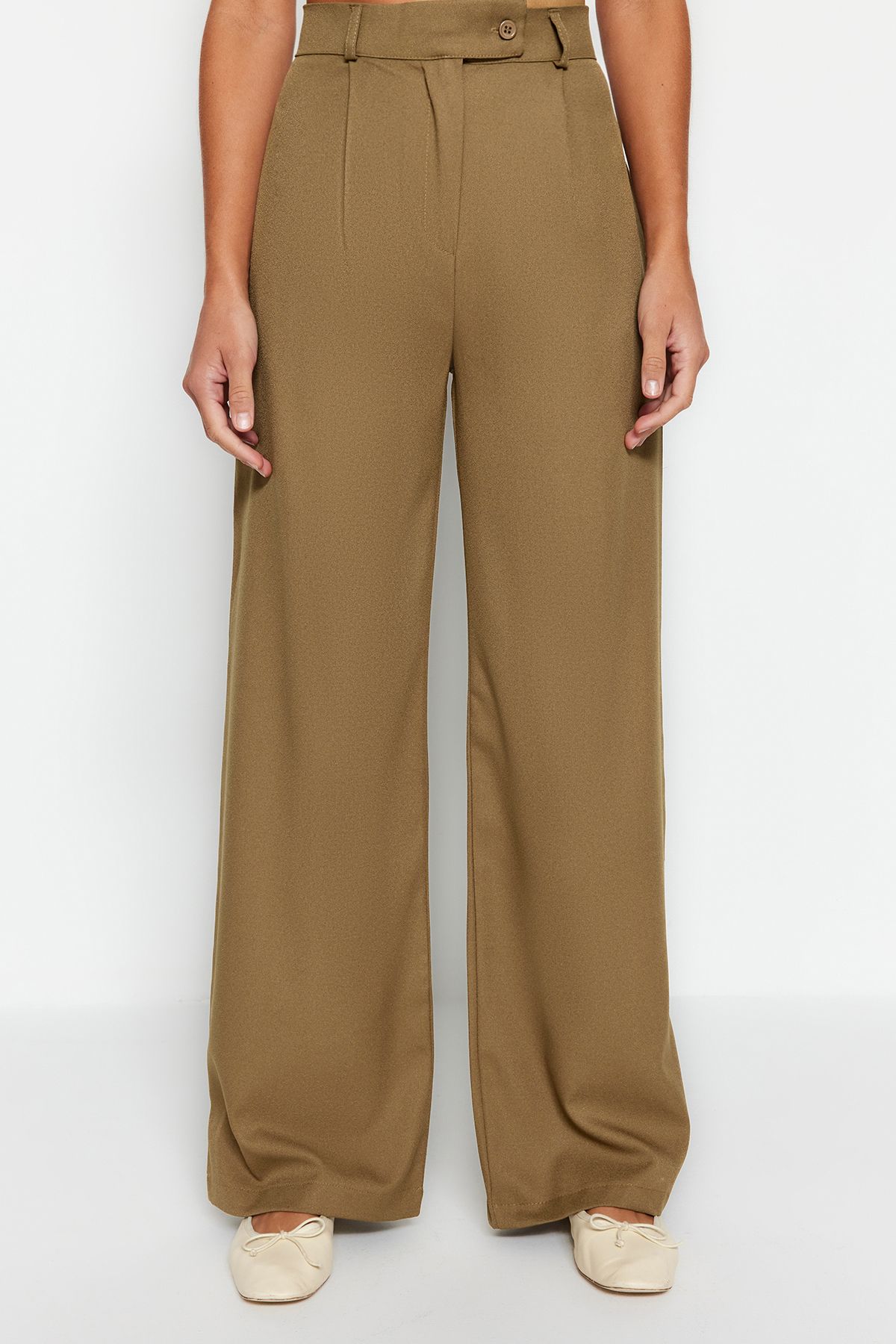 Wide leg khaki pants outlet