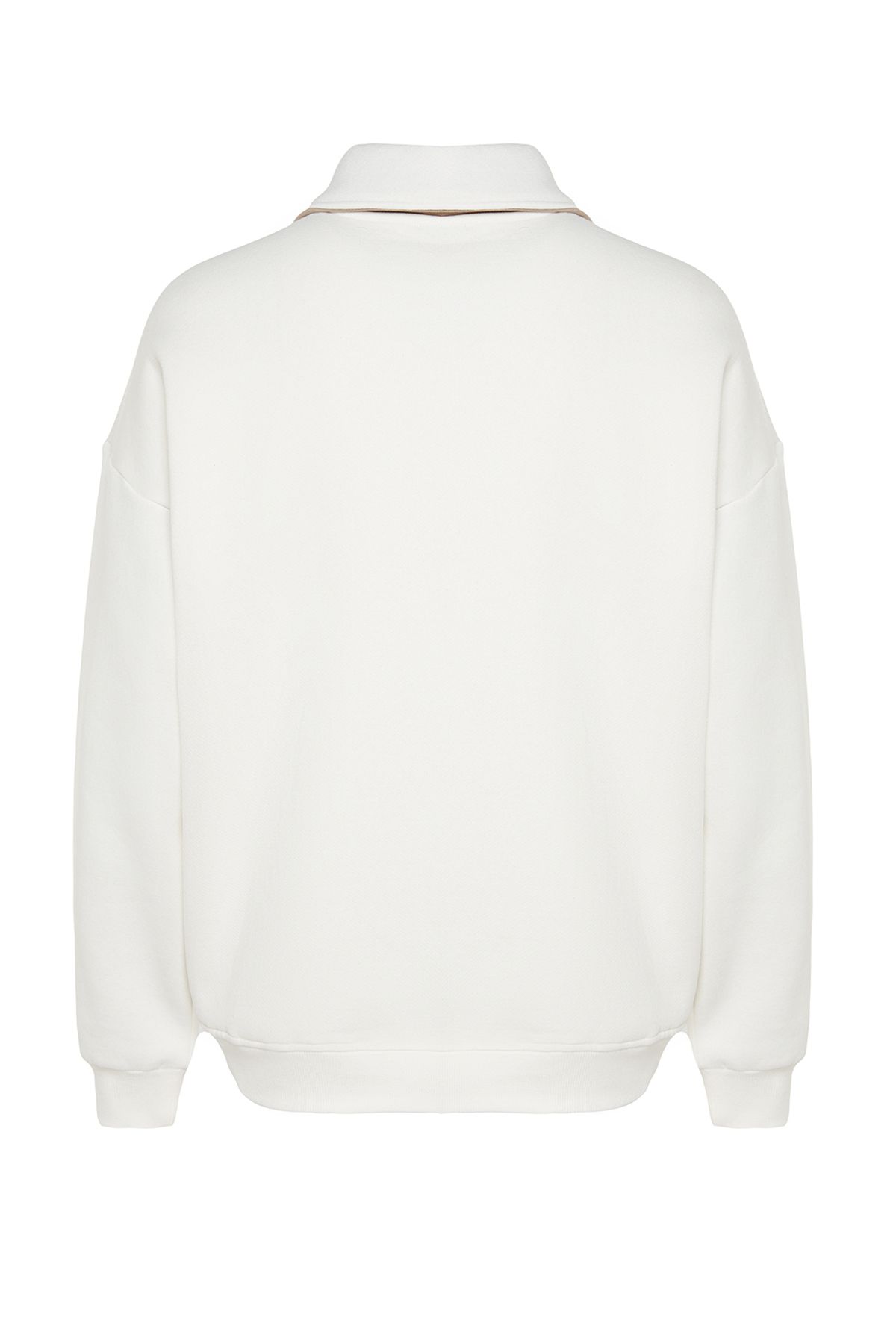 Trendyol Collection-Bluza polarowa oversize z kolorowymi blokami taupe - TMNAW24sw00130 8
