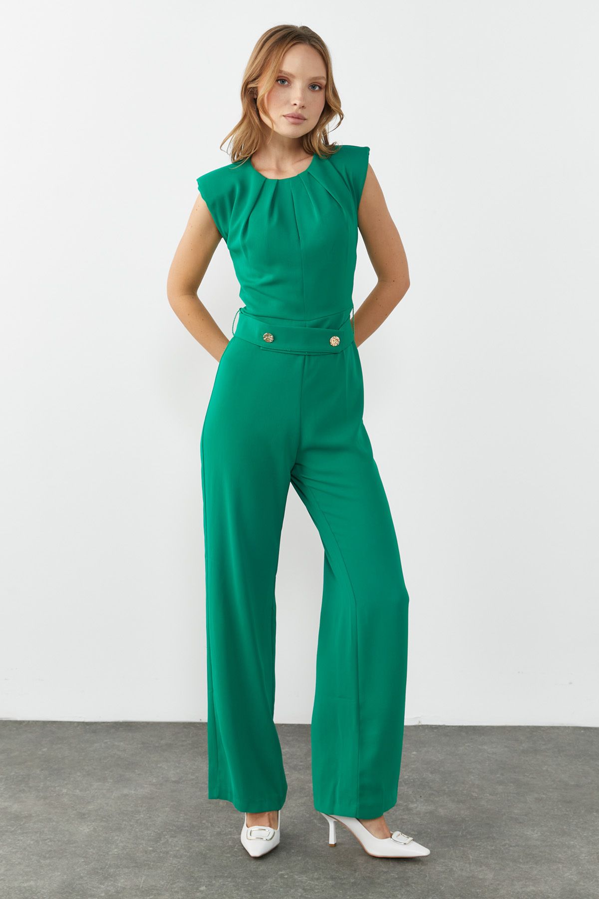 Green best sale overall jumpsuit