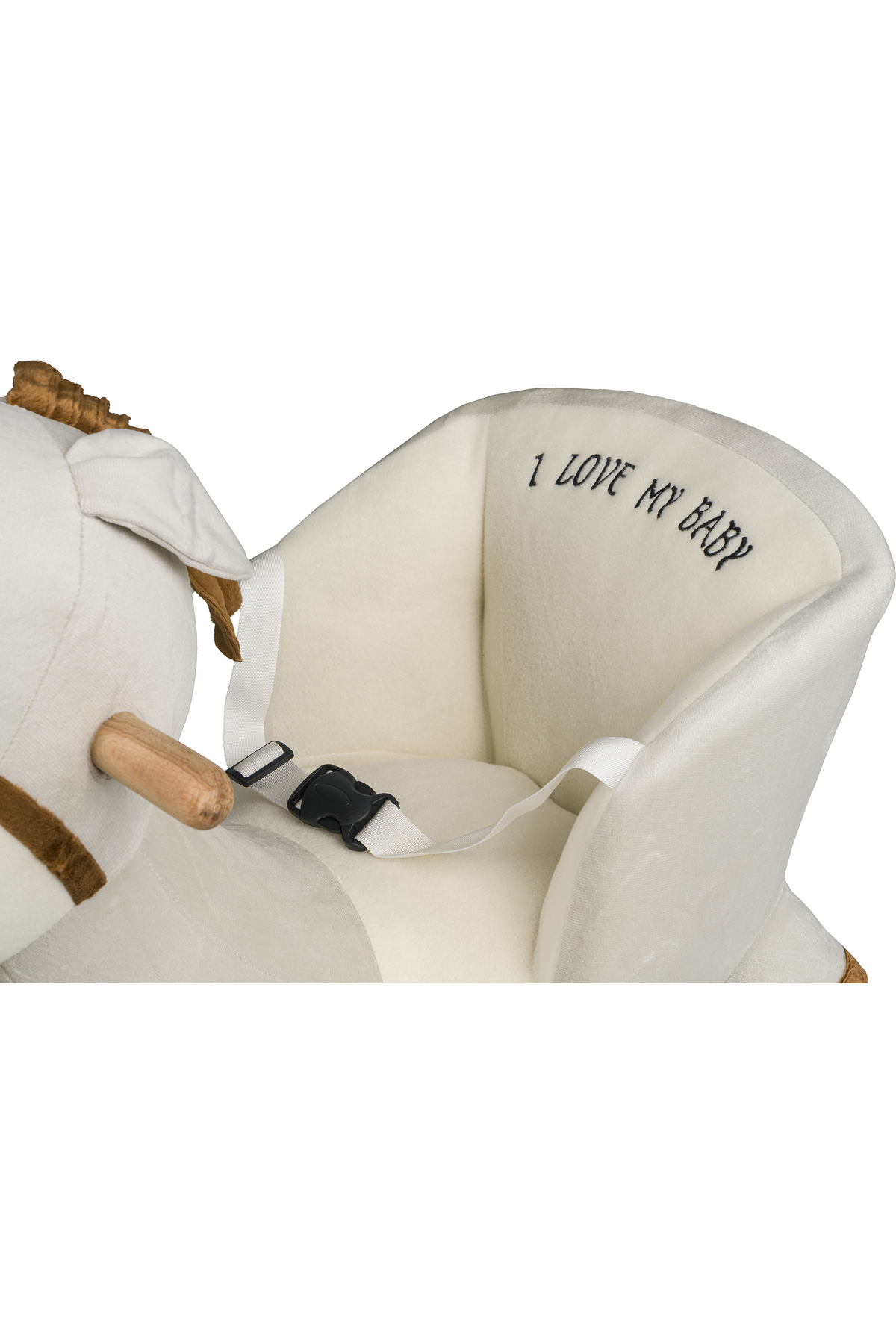 POLLY BABY Eğitici Peluş Sallanan At Ahşap Sallanan At ve Aslan fotoğrafı 3 (önizleme)