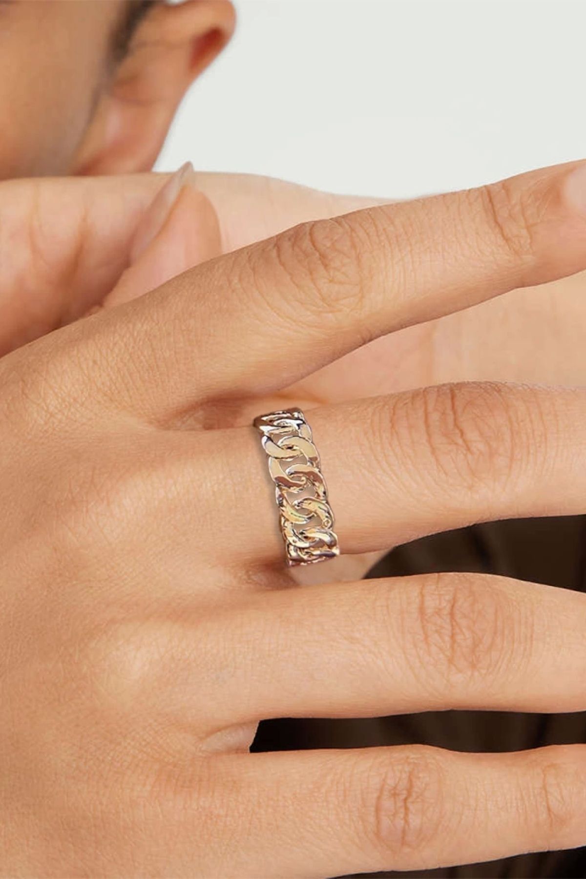 Barly Gold Color Chain Metal Adjustable Ring Trendyol