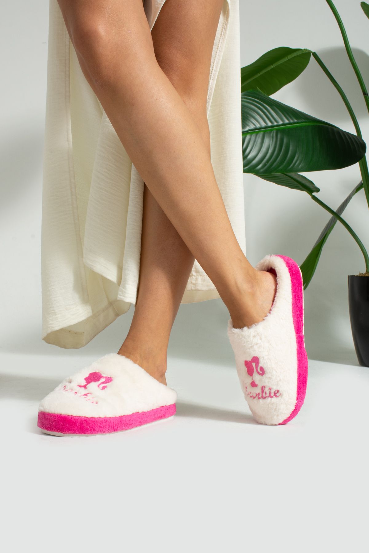 Women's Pink Fuzzy Slippers