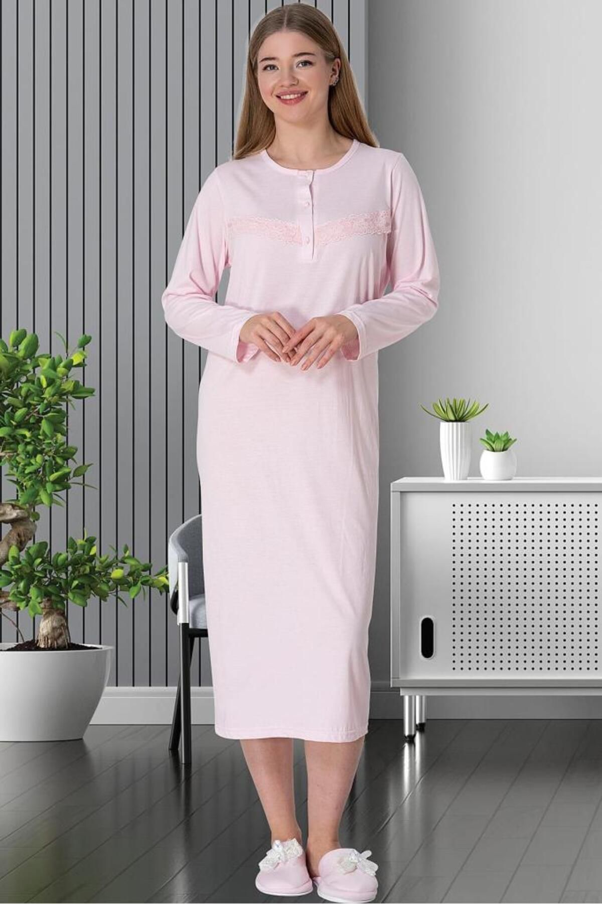 Long sleeve 2025 pink nightgown