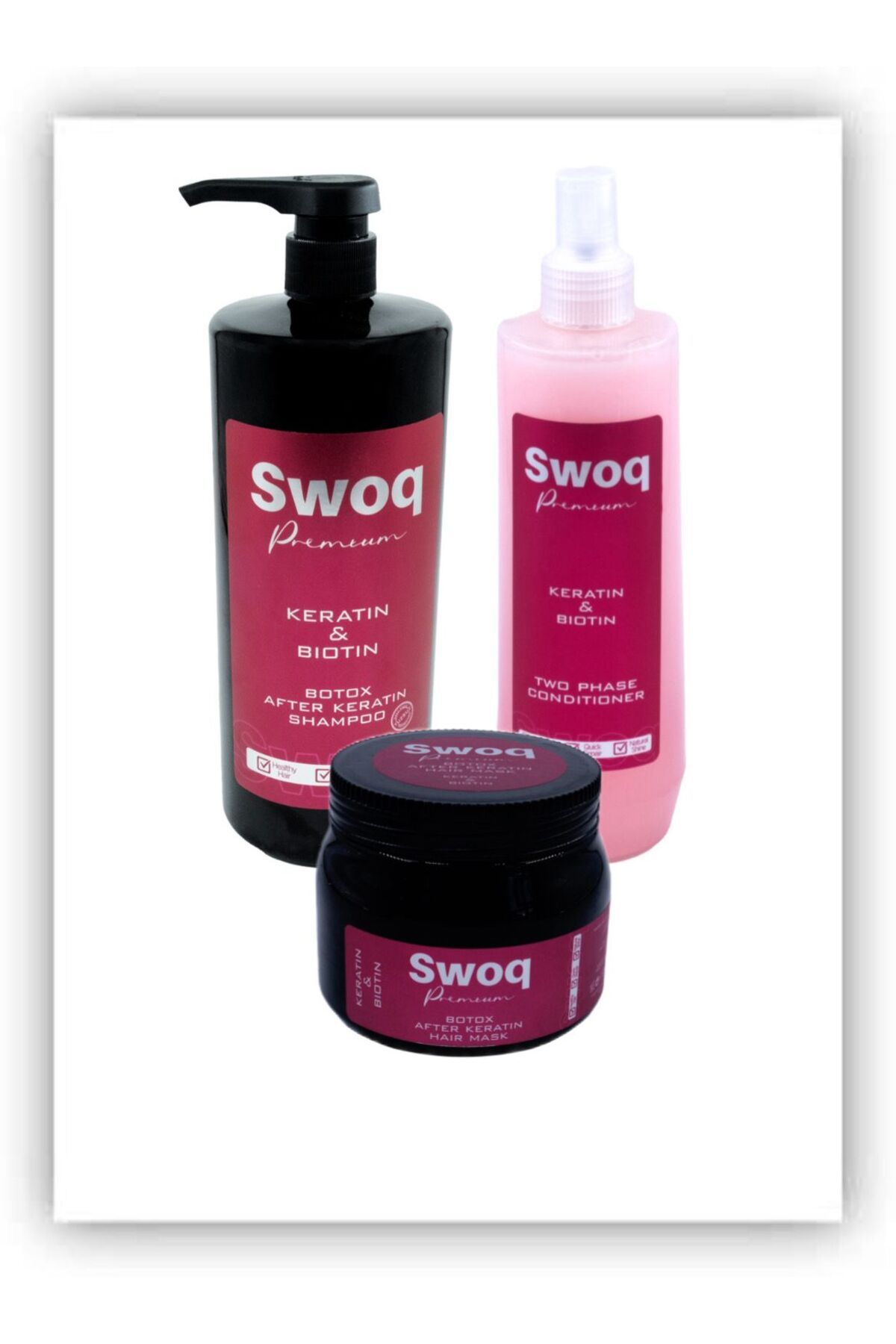 ست مراقبت از مو کراتین 3 پک SWOQ