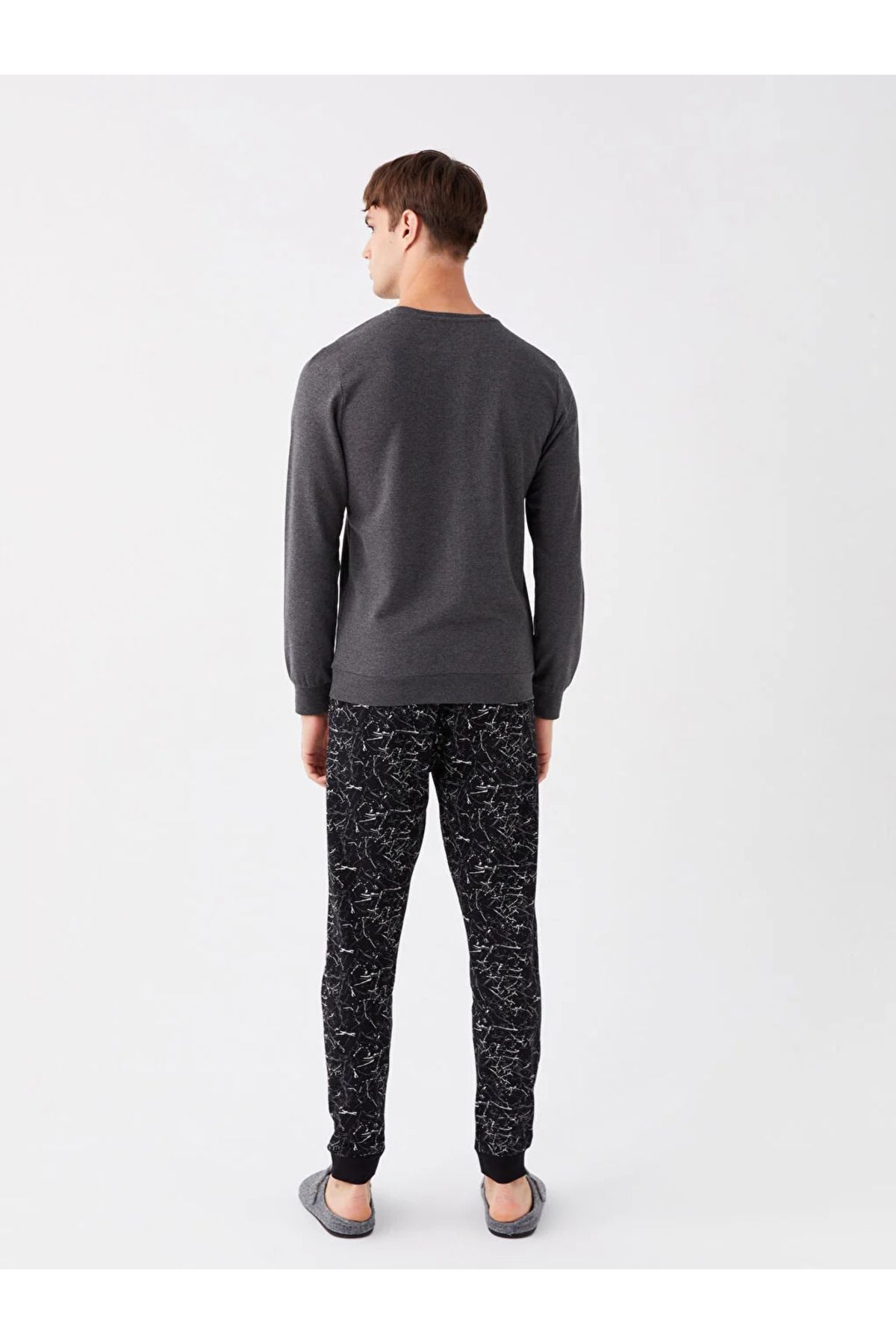 ست پیژامه مشکی مردانه لباس خواب LCW DREAM Slim Fit LC Waikiki