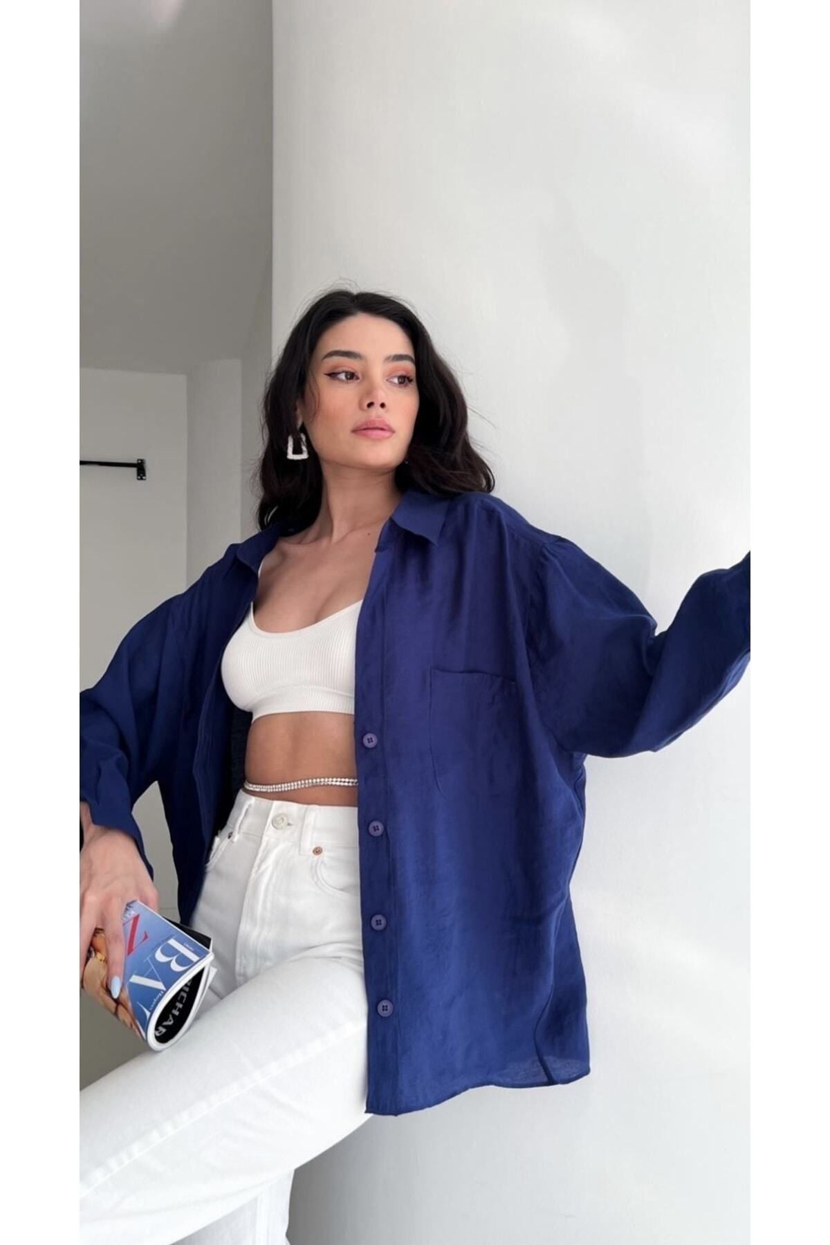 Denim shirt sale off the shoulder