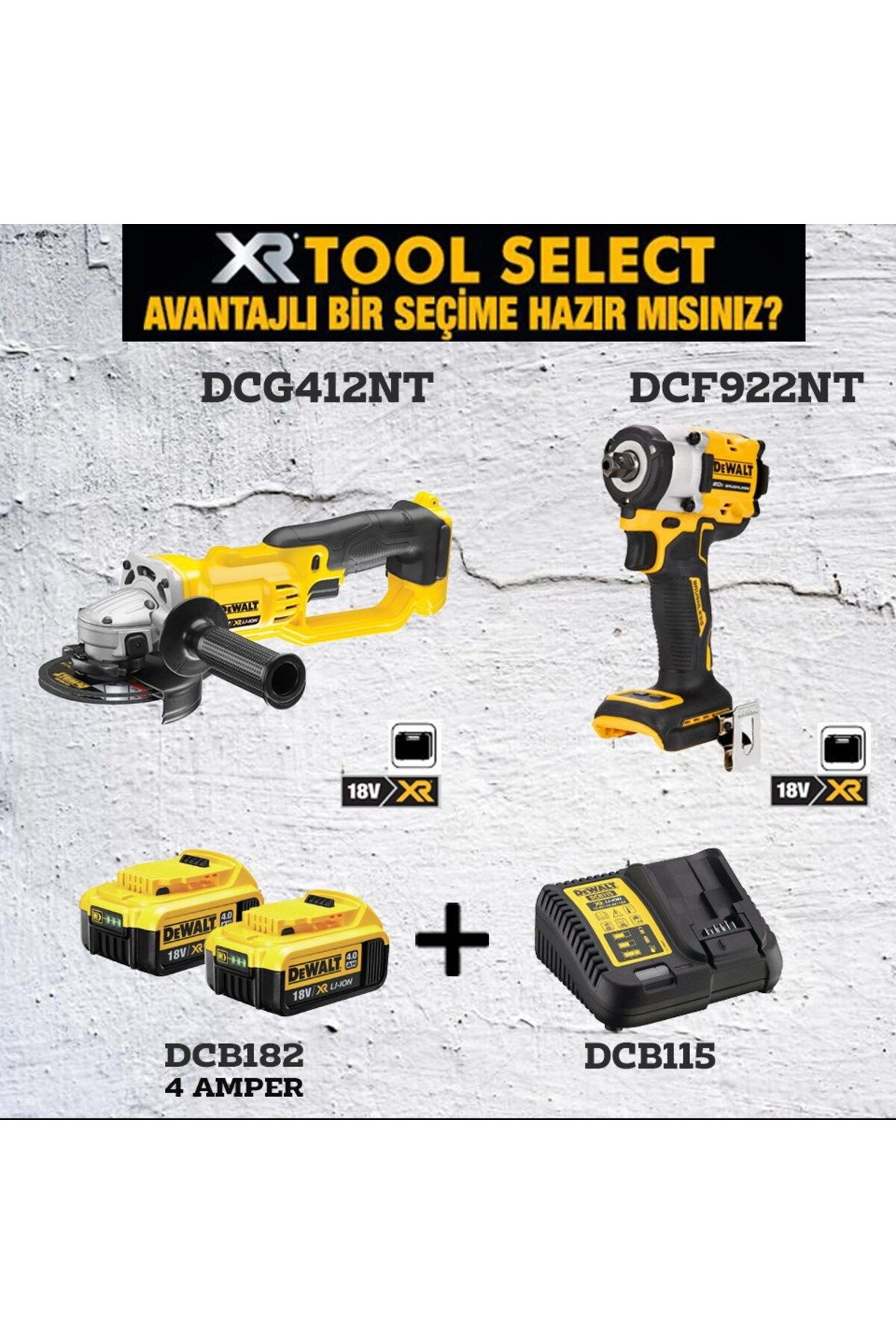 Dewalt DCG412NT 125mm arjl Ta lama DCF922NT 400nm Somun S kma