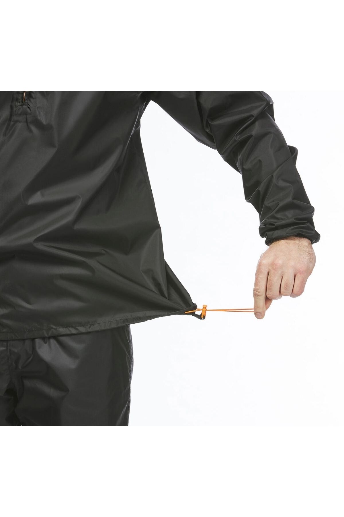 Decathlon Men s Outdoor Raincoat Black Raincut 1 2 Zip Trendyol