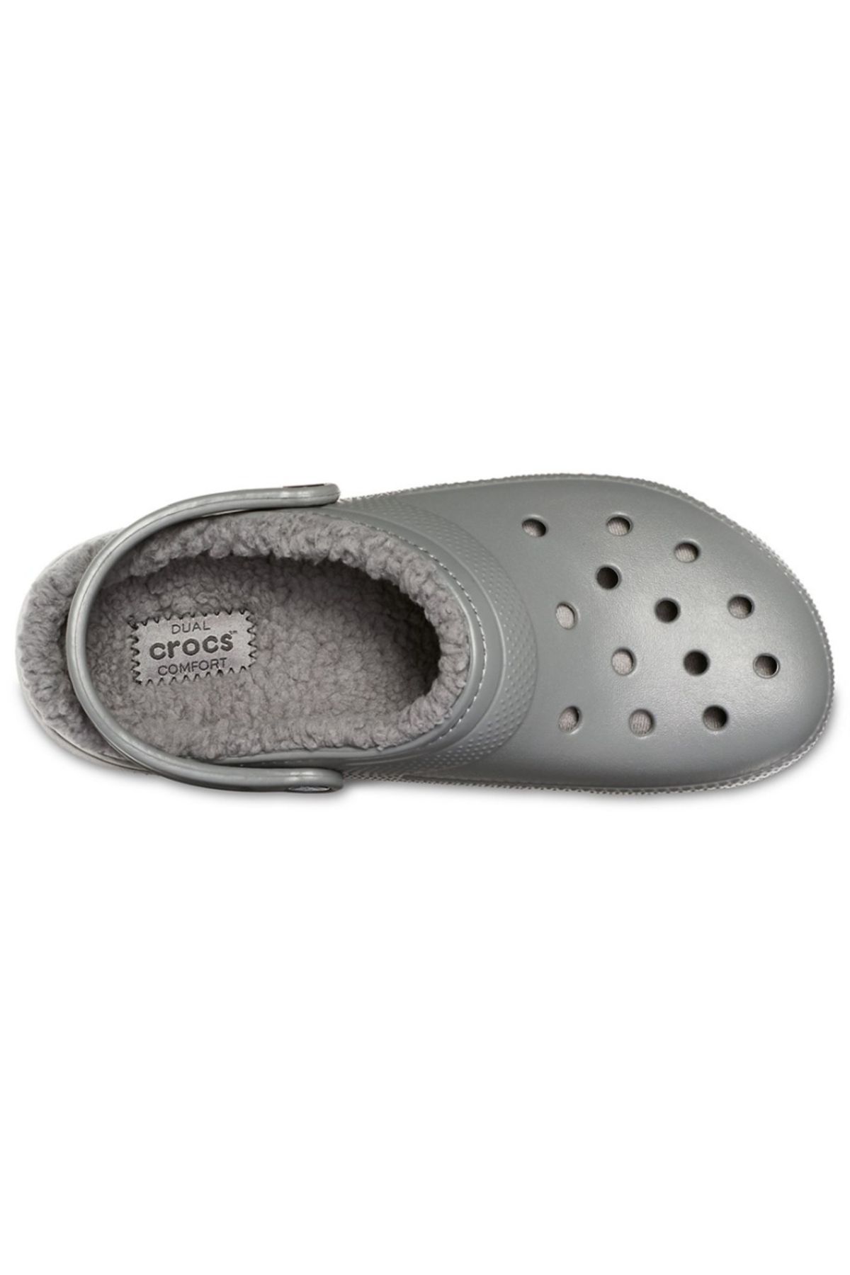 Gray crocs on sale with fur