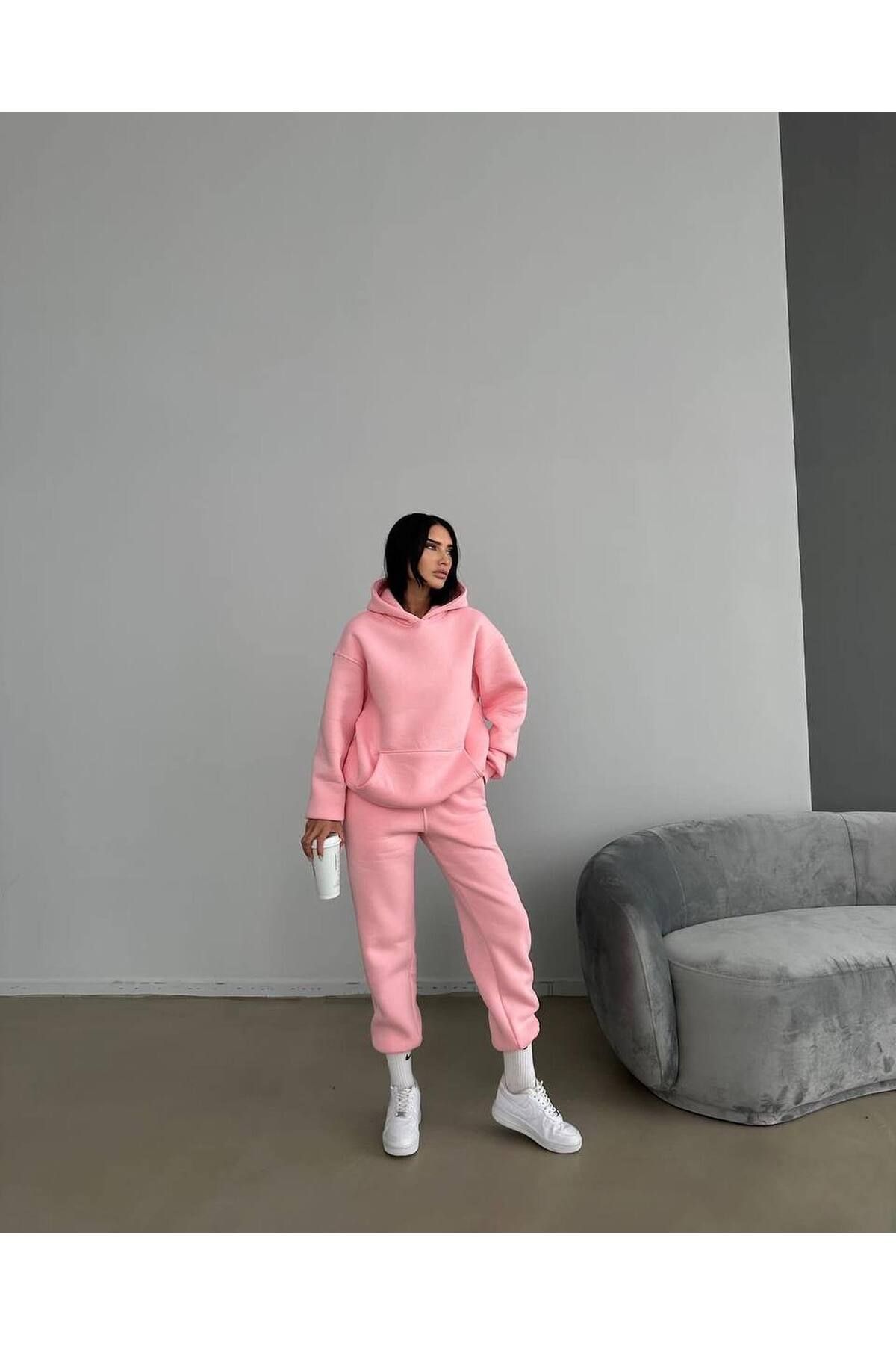Pink sweatsuit hot sale set