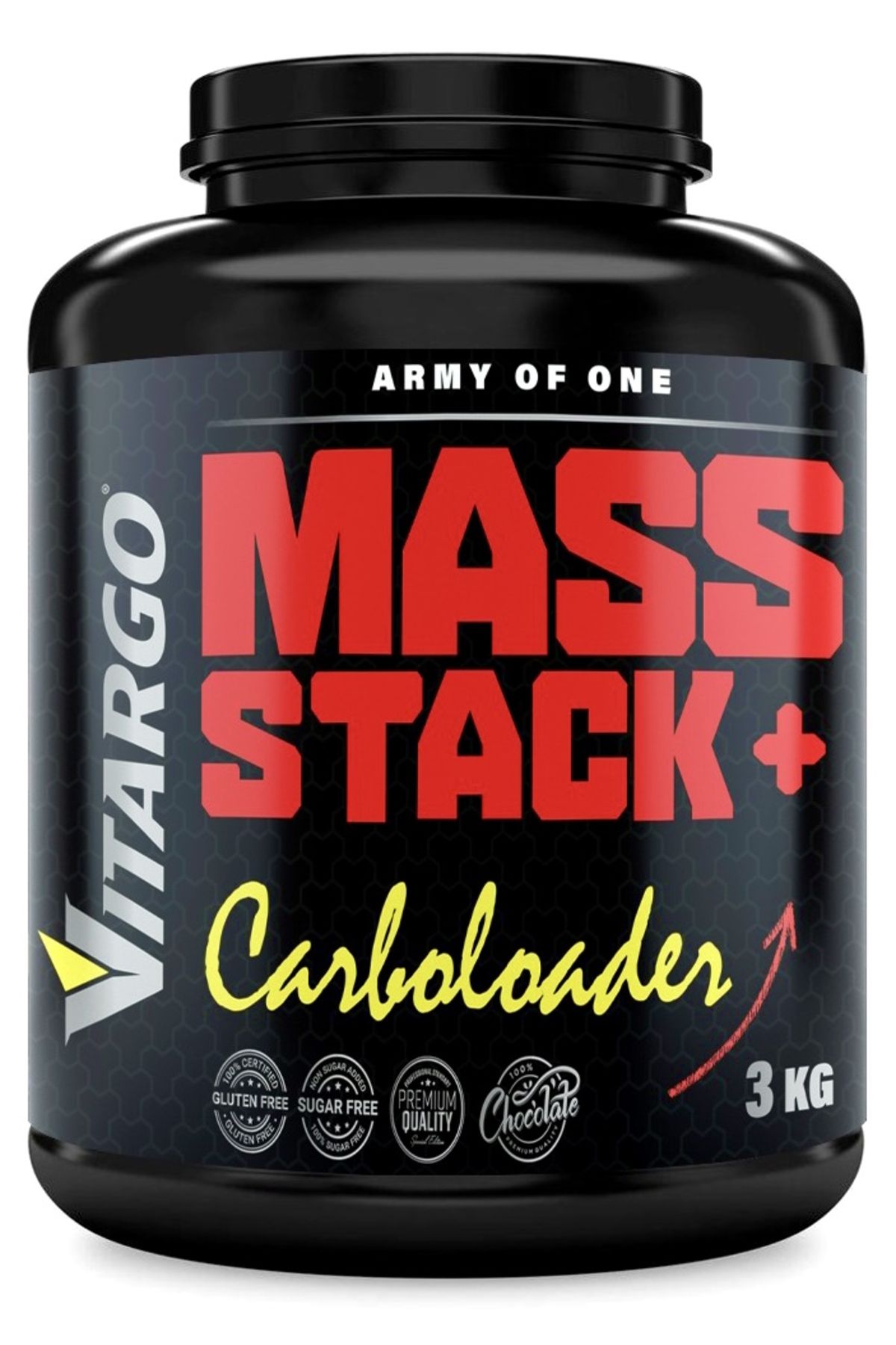 ARMY OF ONE-Vitargo 3 kg + Mass Stack Aroma - Chocolate Color, 30 Servings 1