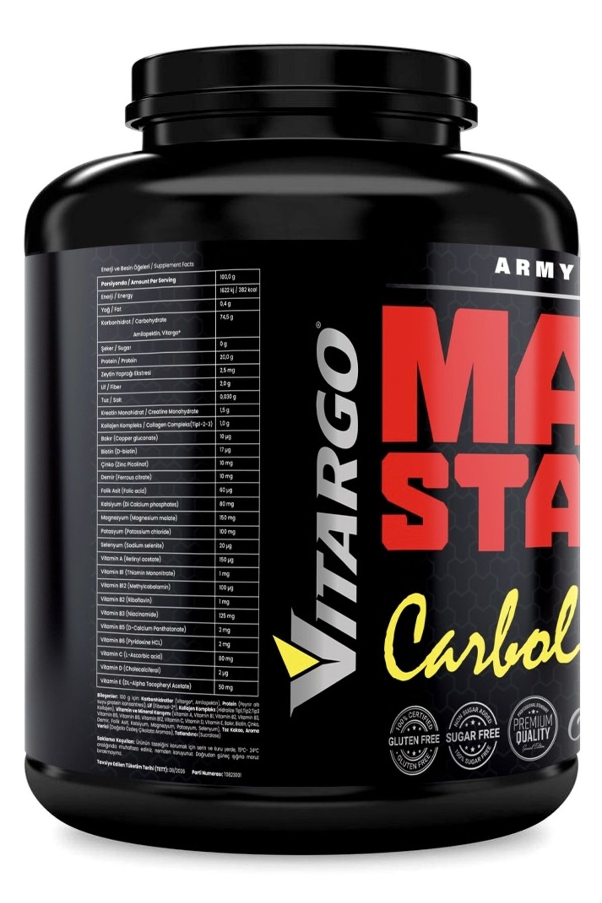 ARMY OF ONE-Vitargo 3 kg + Mass Stack Aroma - Chocolate Color, 30 Servings 2