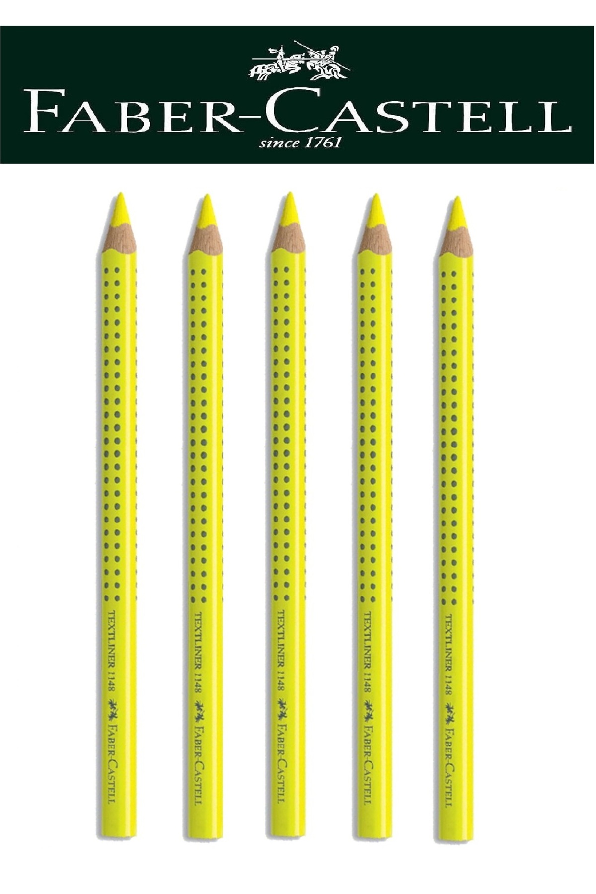 Faber Castell Ahşap Gövdeli Sarı Renk Fosforlu Kalem 5'li Set - Fiyatı