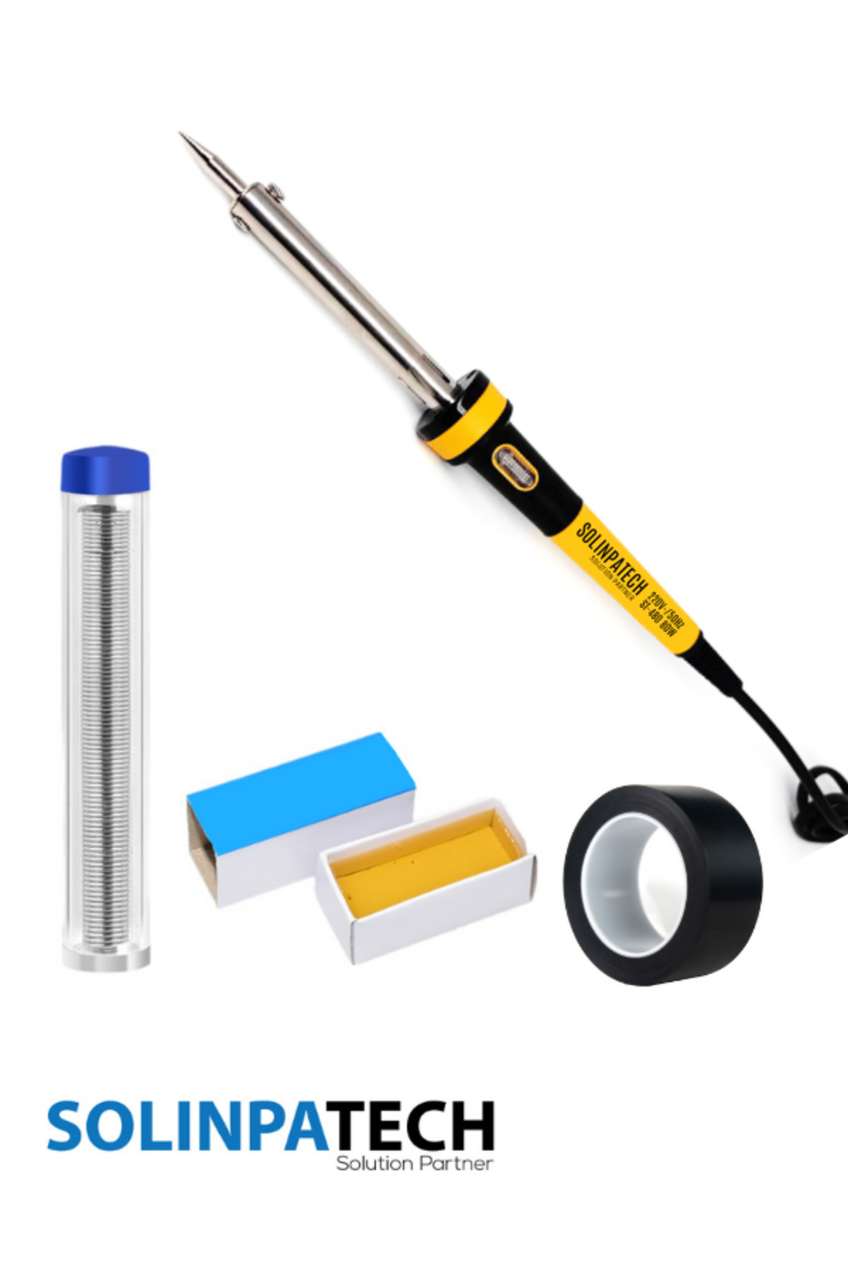 SolinpaTech 80w Profesyonel Yüksek Sıcaklığa Dayanıklı Resistörlü Kalem Havya Pasta Lehim Bant