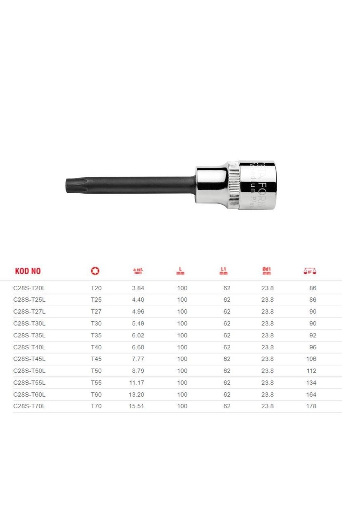 CETA FORM-t27l 1/2” Long soCket with Torx tip - C28s-t27l 1