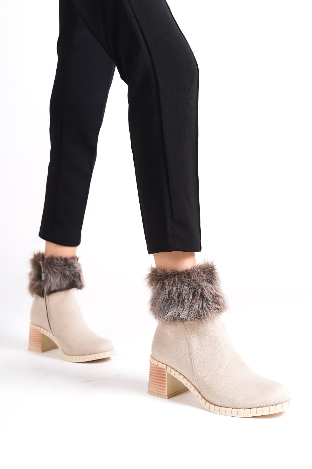 Larina faux fur heeled boots clearance