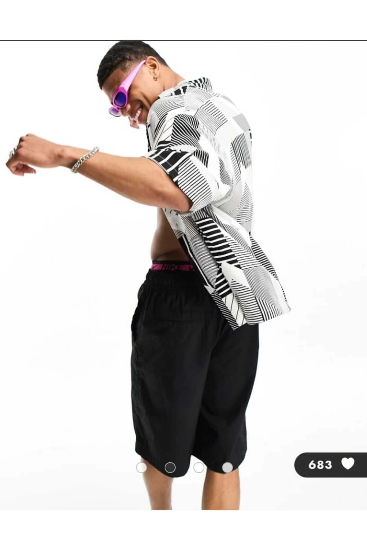 شورت و شلوارک مردانه مشکی نایکی | CNG-STOREŞORT اورجینال - تصویر 4