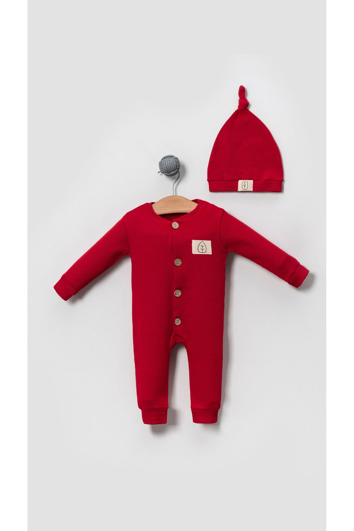 Red button up jumpsuit online