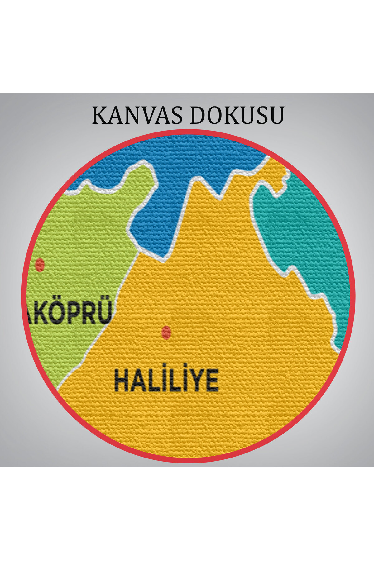 Şanlıurfa İli ve İlçeler Haritası Dekoratif Kanvas Tablo 1457 görsel 6