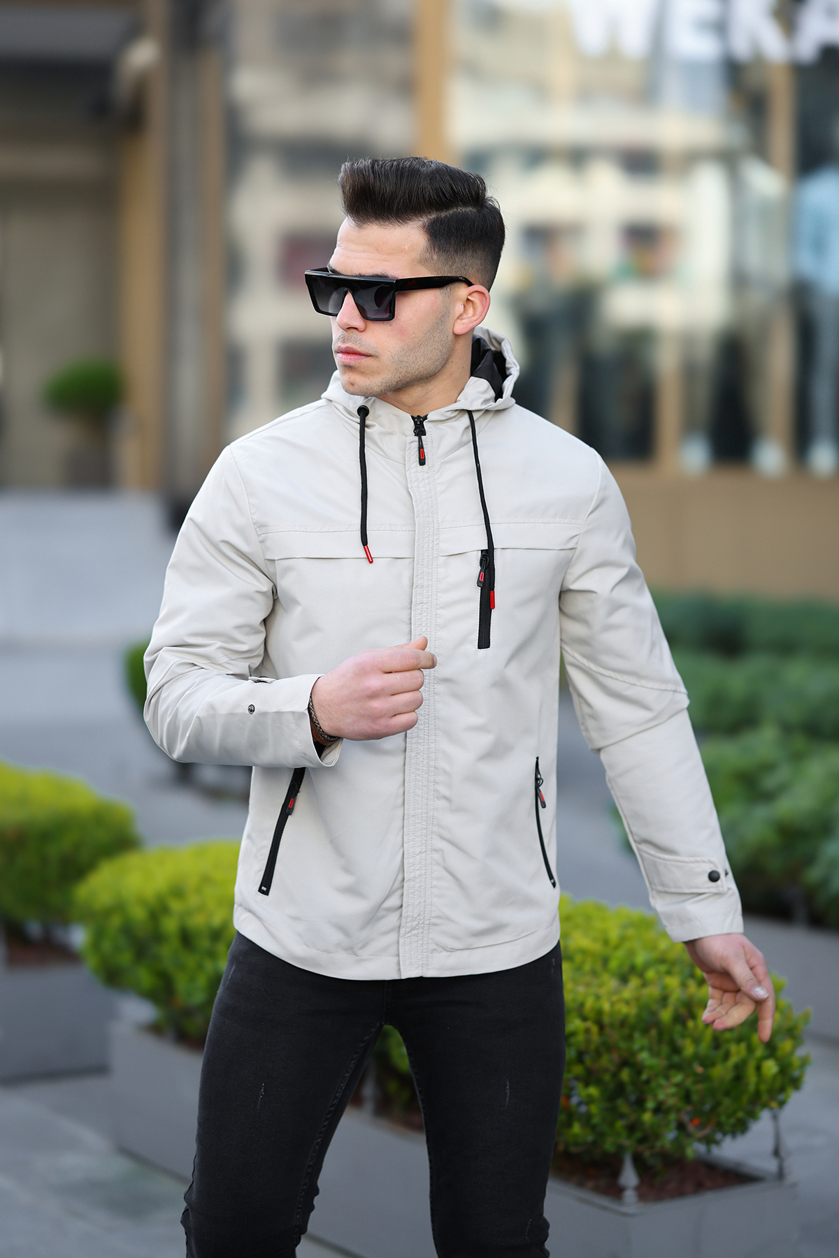 کاپشن فصلی مردانه ضد آب و باد — بژ MRV007 — تصویر 3 از 4