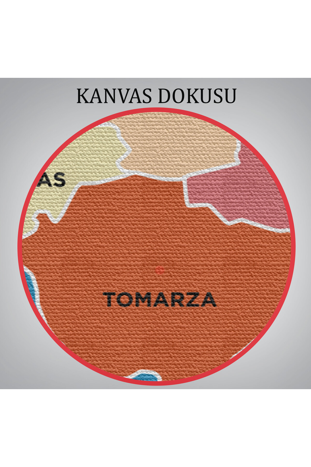 Kayseri İli ve İlçeler Haritası Dekoratif Kanvas Tablo 1386 görsel 6
