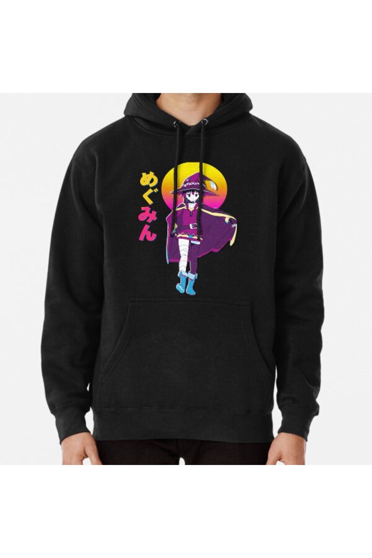 ZOKAWEAR Megumin Konosuba Anime Aesthetic Vaporwave Printed Hooded
