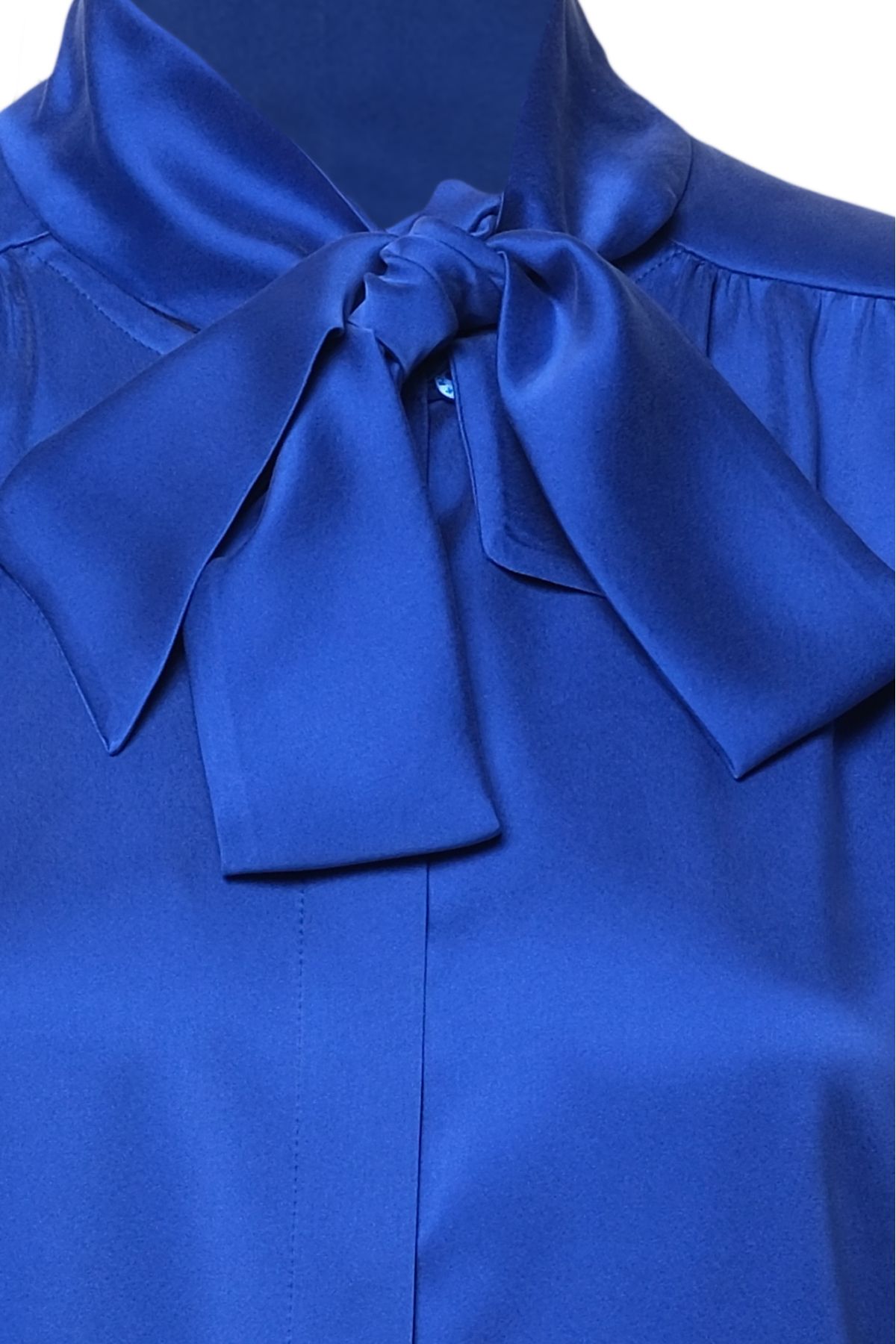 Silk and Cashmere-Blue Pure Silk Cecilia Women's Shirt 2