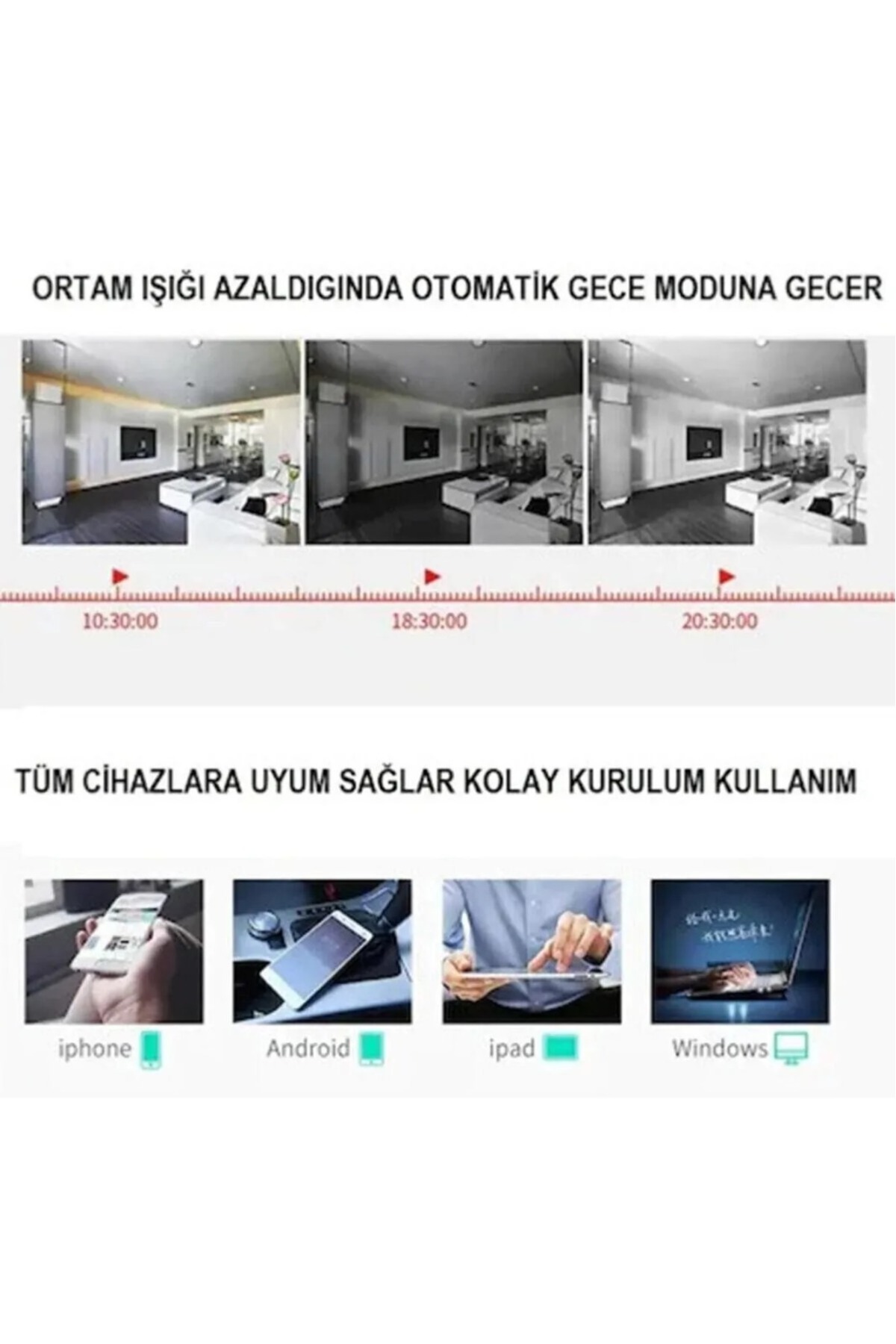 Genel Markalar 3 ANTENLİ KABLOSUZ BEBEK İZLEME VE İÇ ORTAM KAMERASI WİFİ GECE GÖRÜŞLÜ IP KAMERA fotoğrafı 4 (önizleme)