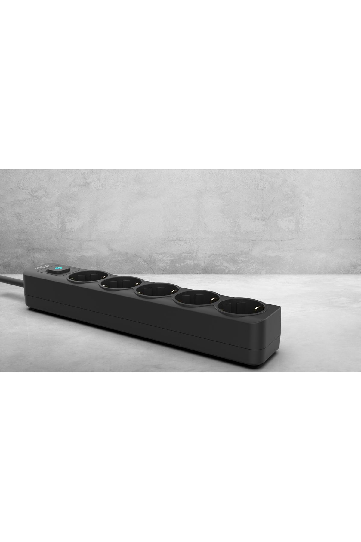 Inca-Ipw-44sy 5 Port Current Protected LED Button Socket 1.5m - Black 4