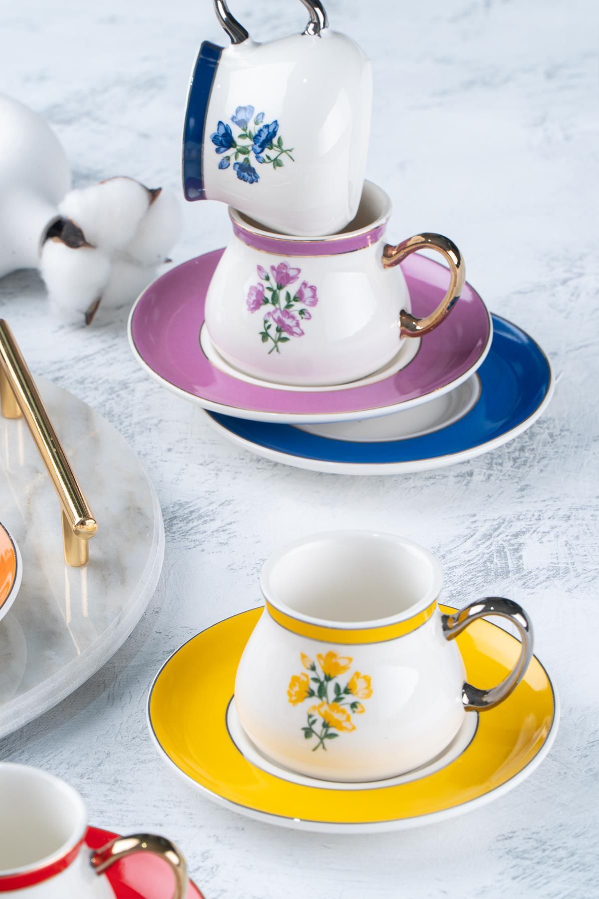 Acar Celeste 6 Kişilik Kahve Fincanı Takımı - 90 ml