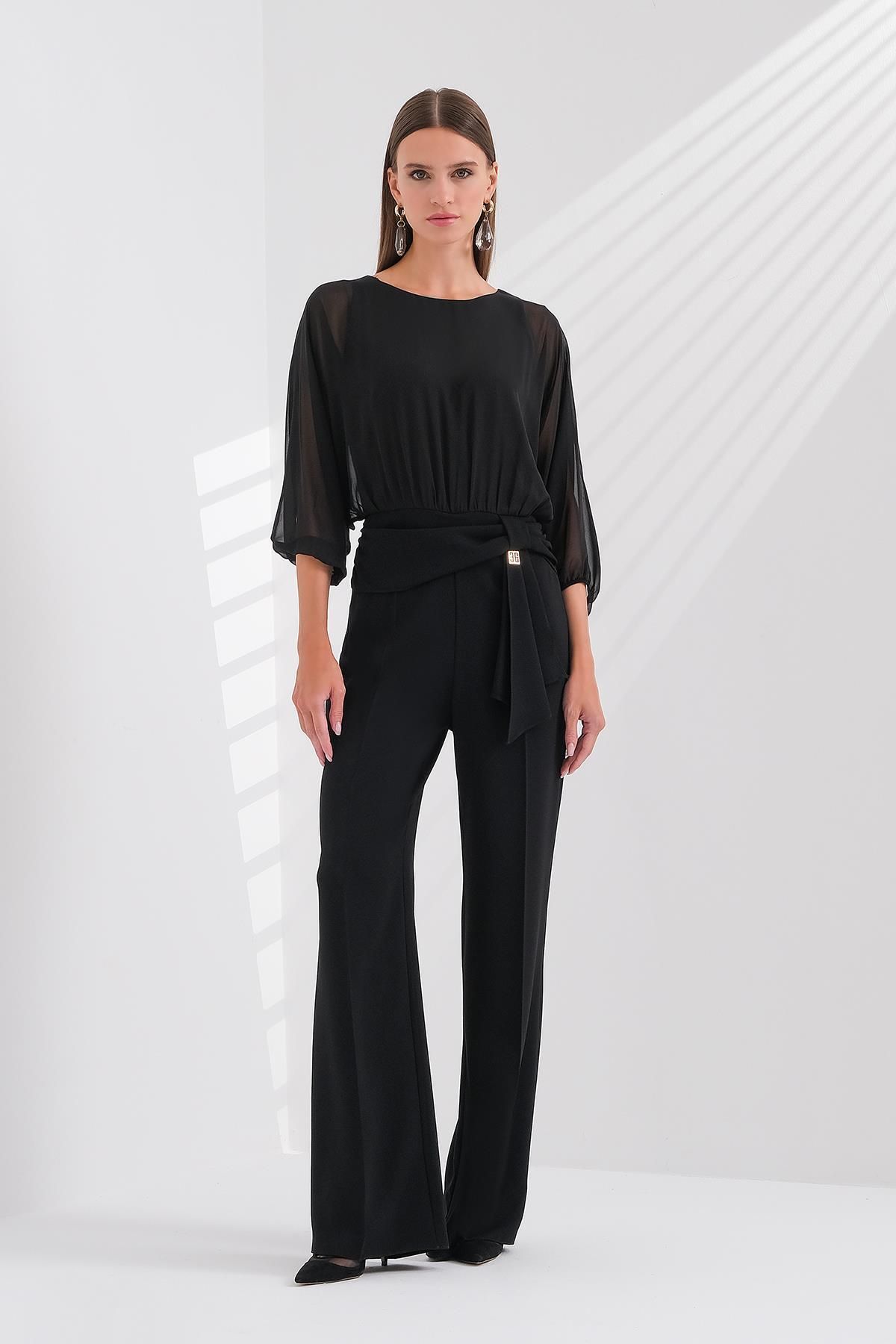 Three quarter sleeve jumpsuit clearance