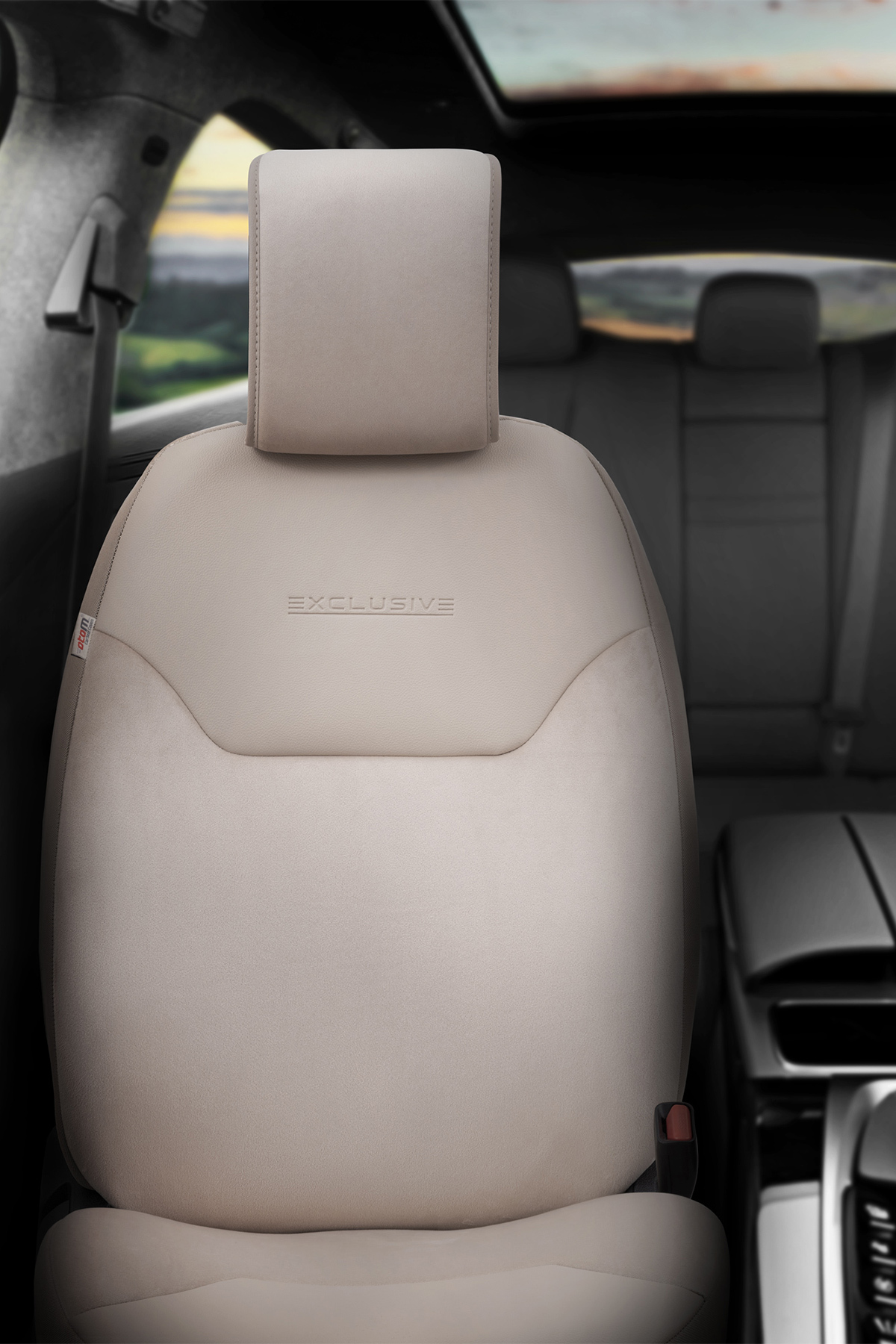 Otom Exclusive Koruyucu Oto Koltuk Minderi Premium Süet Bej fotoğrafı 2 (önizleme)
