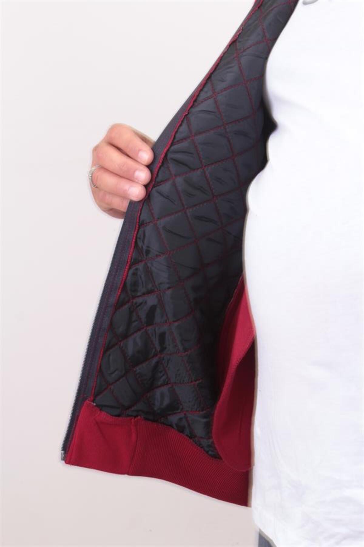 MocGrande-Ζακέτα με φερμουάρ μεγάλου μεγέθους Diamond 23281 Claret Red 4