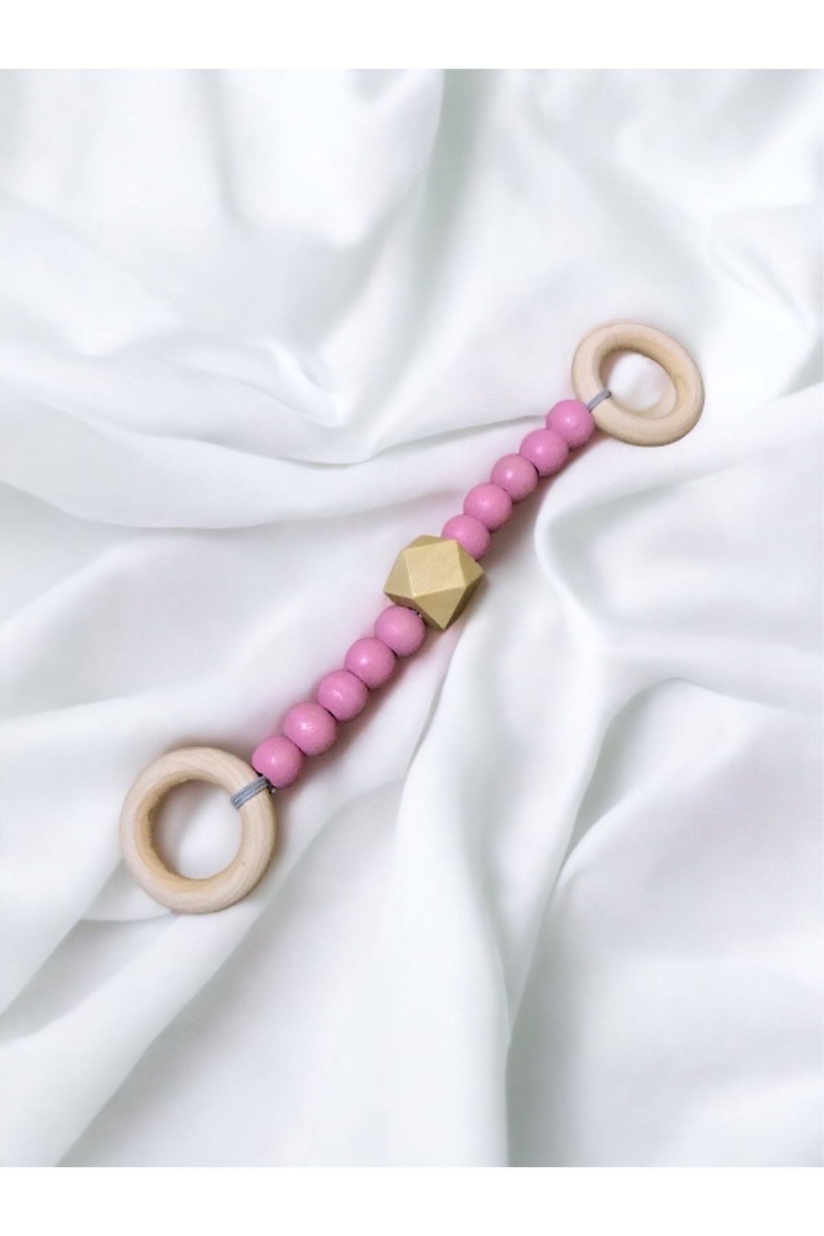 My Kids Room Doğal Ahşap Bebek Diş Kaşıyıcısı (Pembe )